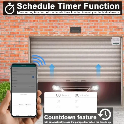 Garosa Ouvre-porte de Garage WiFi Intelligent QS-WIFI-S10-C03 Commande Vocale Fonction Planification Application Mobile Contrôle à Distance pour Maison Connectée