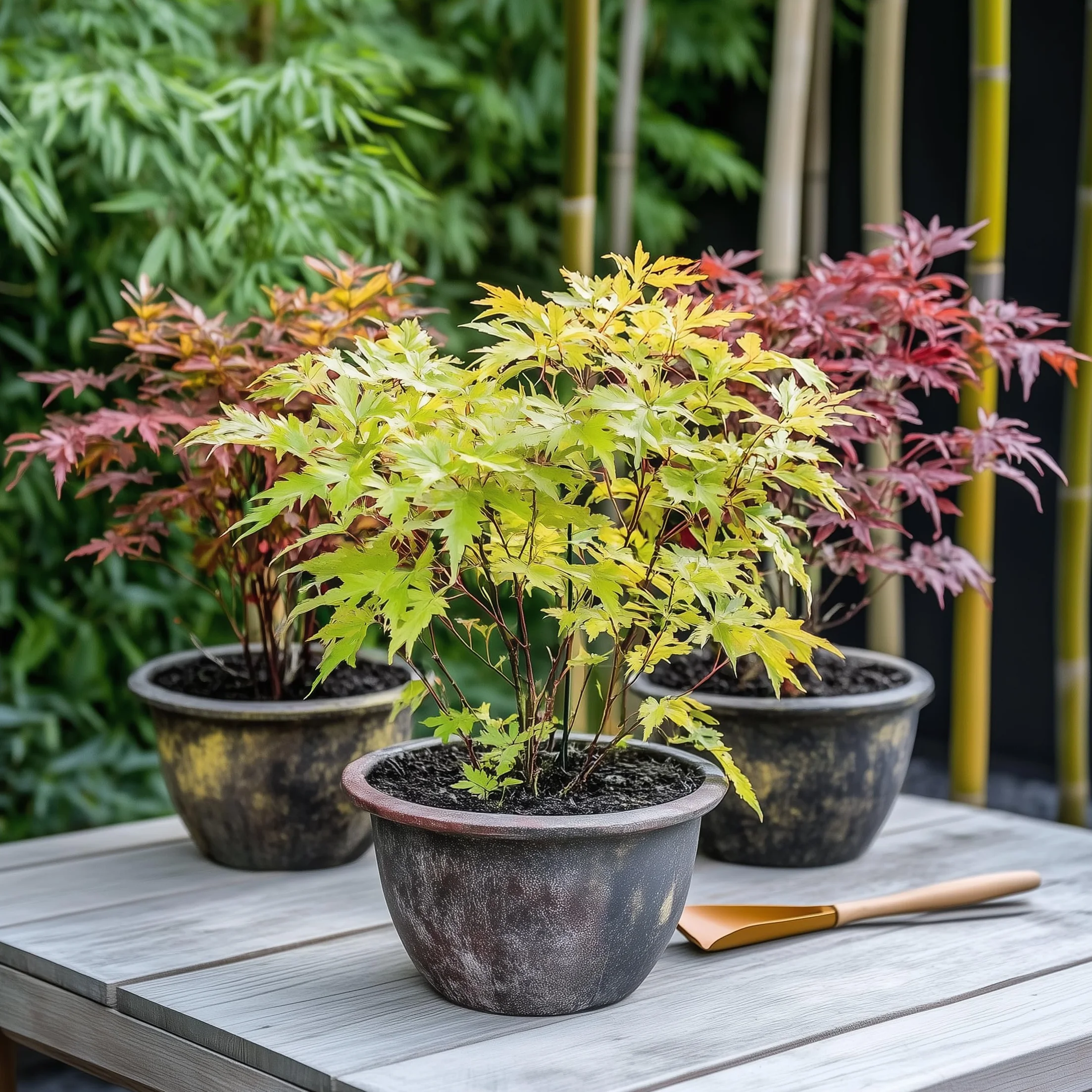 Acer palmatum 'Atropurpureum' 'Going Green' 'Orange Dream' 'Butterfly' - Set de 8 - Pot 10,5cm - Hauteur 25-40cm