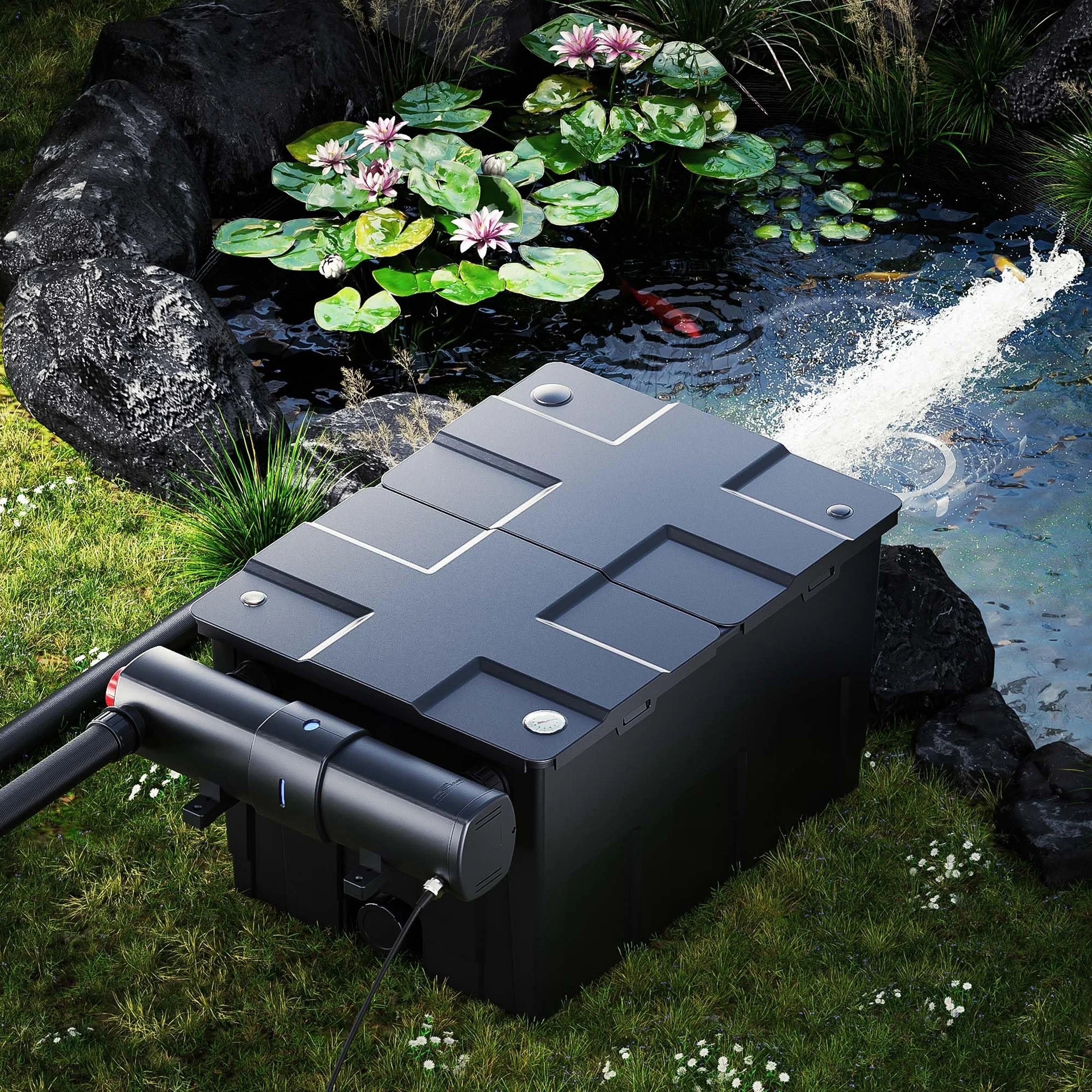 SunSun CBF-550 Filtre de bassin 60000 L Biologique NEO10000 SuperECO pompe 10000l/h 80W CUV-218 lampe UVC 18W