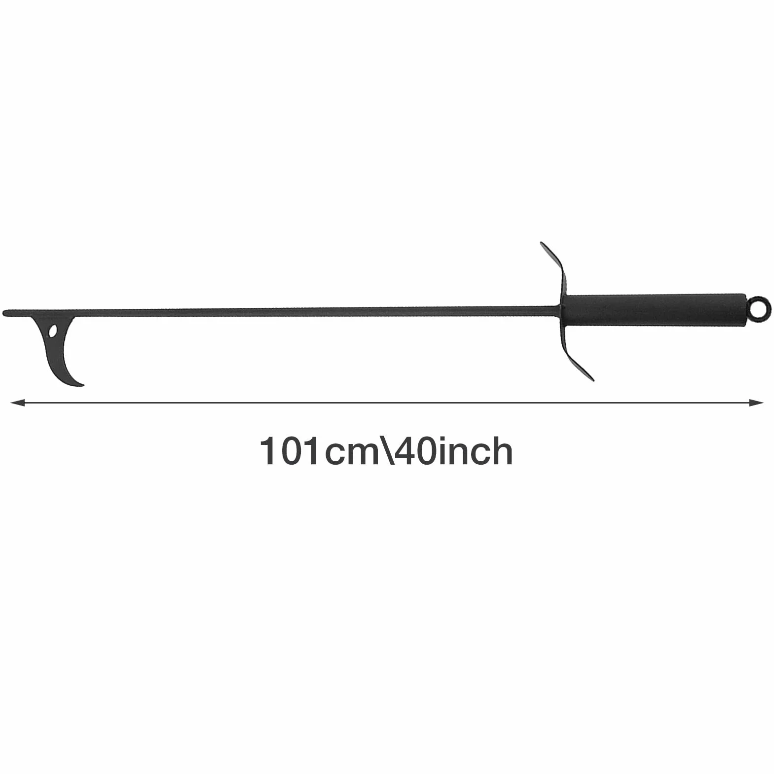 101cm Tisonnier en Acier pour Cheminée avec Poignée Résistante à la Chaleur, Accessoire de Cheminée Intérieur Extérieur