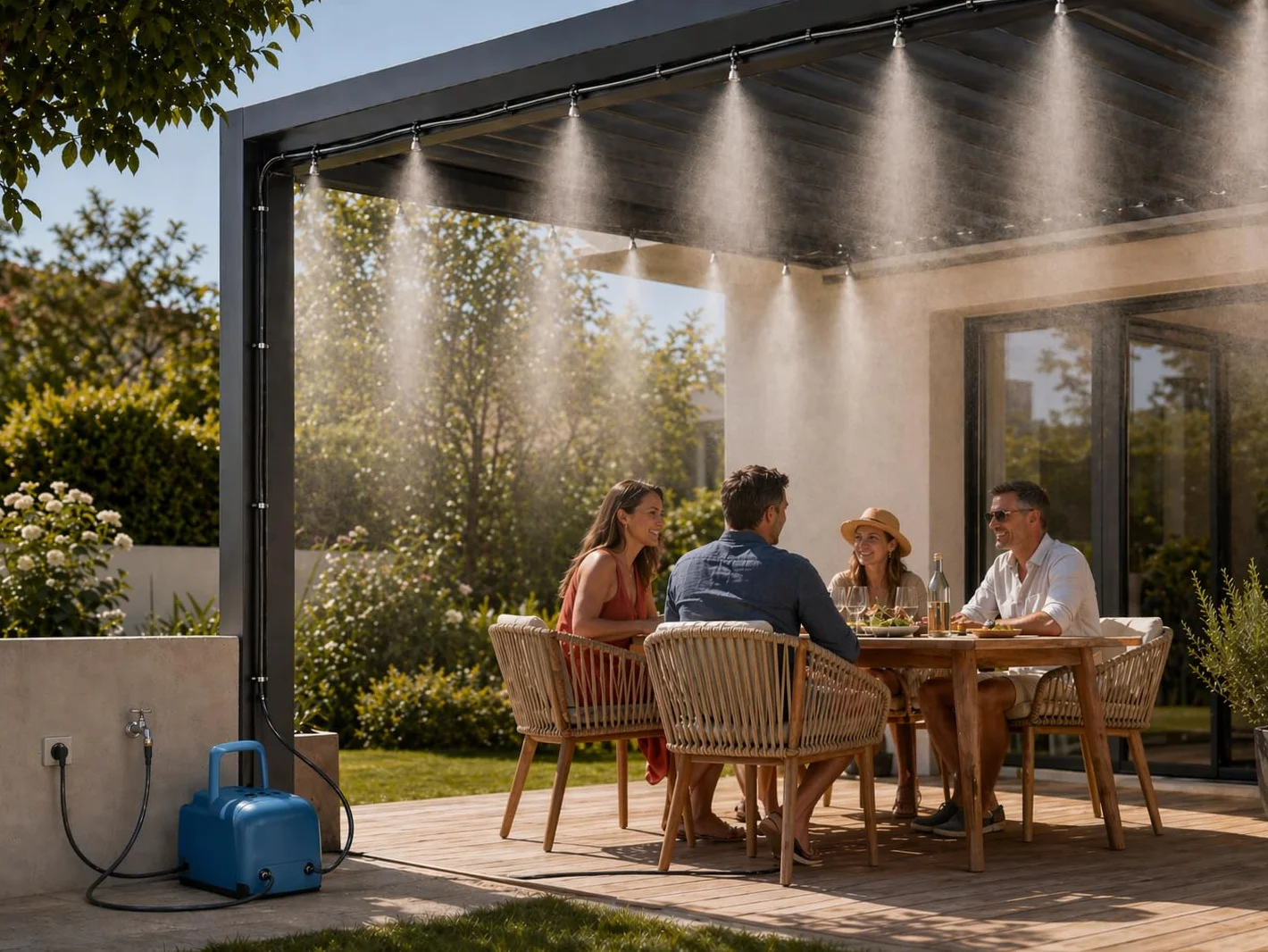 O'FRESH Brumisateur Terrasse Haute Pression 30 Buses INOX 60 Bars 85 m²
