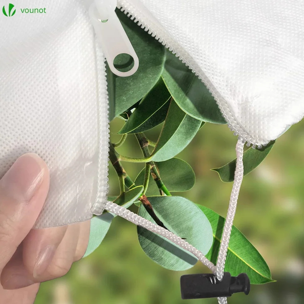 Housse Hivernage Plante Lot de 3 120x180cm en Polypropylène 80g/m² avec Cordon Serrage Zipper