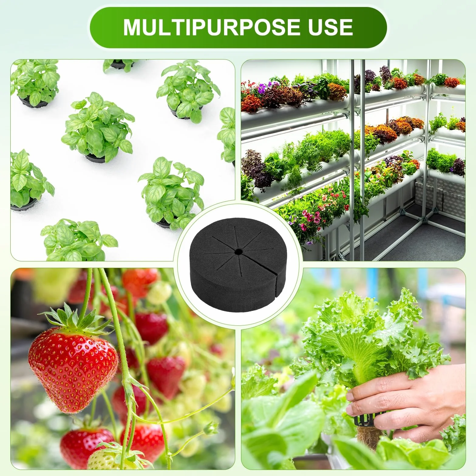M METERXITY 30-Pack Colliers De Clonage Inserts Hydroponique Éponges DIY pour Pots À Filet De 2" Noir