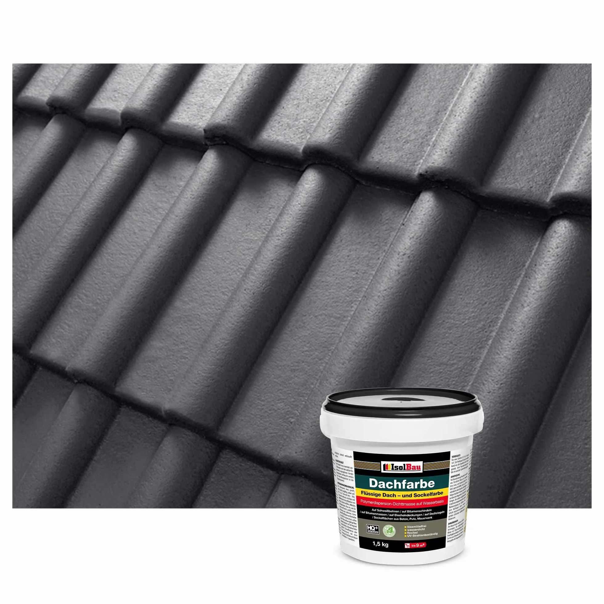 Isolbau Peinture pour toit - 1,5 kg - Couleur RAL - Peinture de façade Nano - Résistante aux intempéries - Sans solvants, imperméable, résistante aux UV - Anthracite