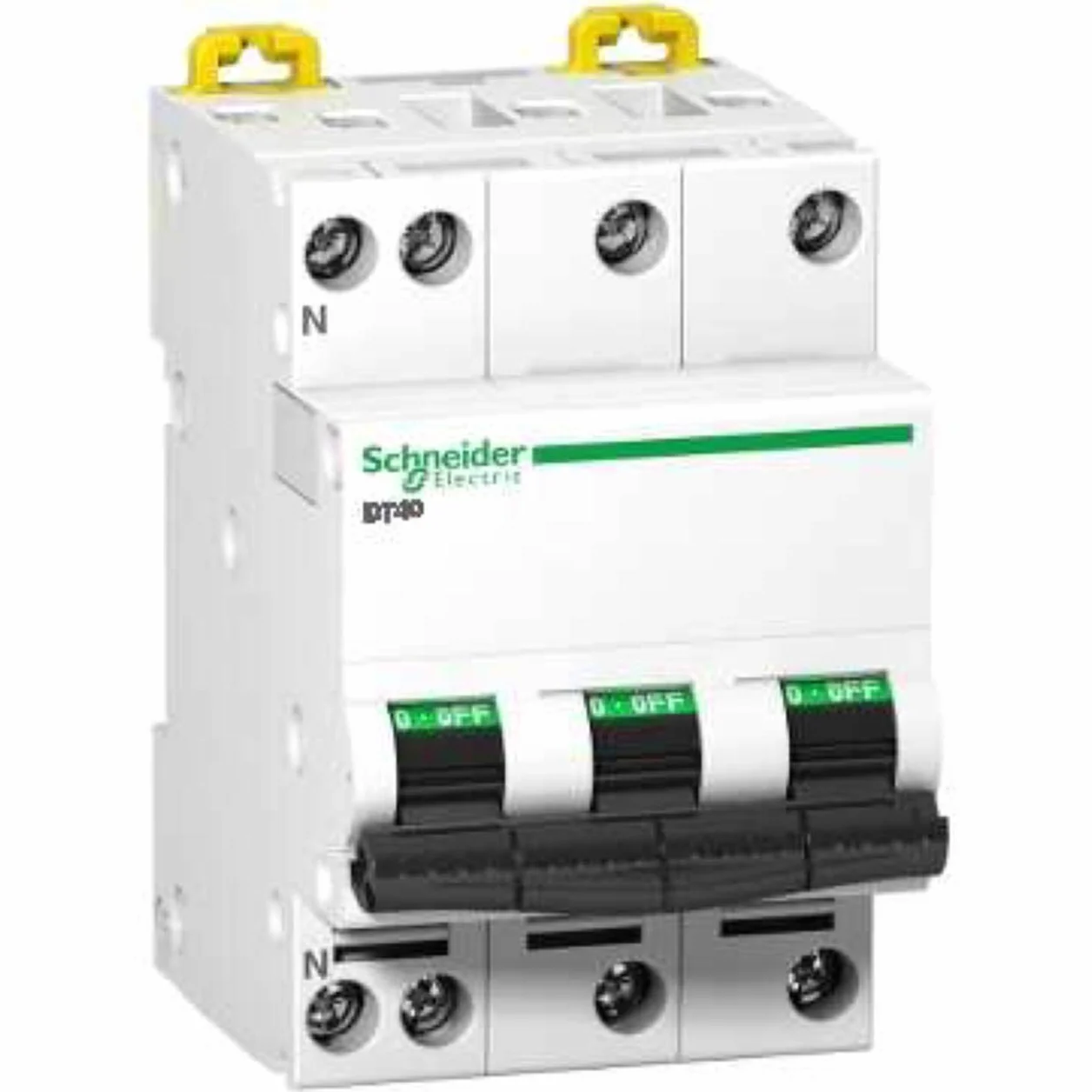 disjoncteur - schneider dt40 - 3 phases + neutre - 40 ampères - courbe c - schneider electric a9n21069