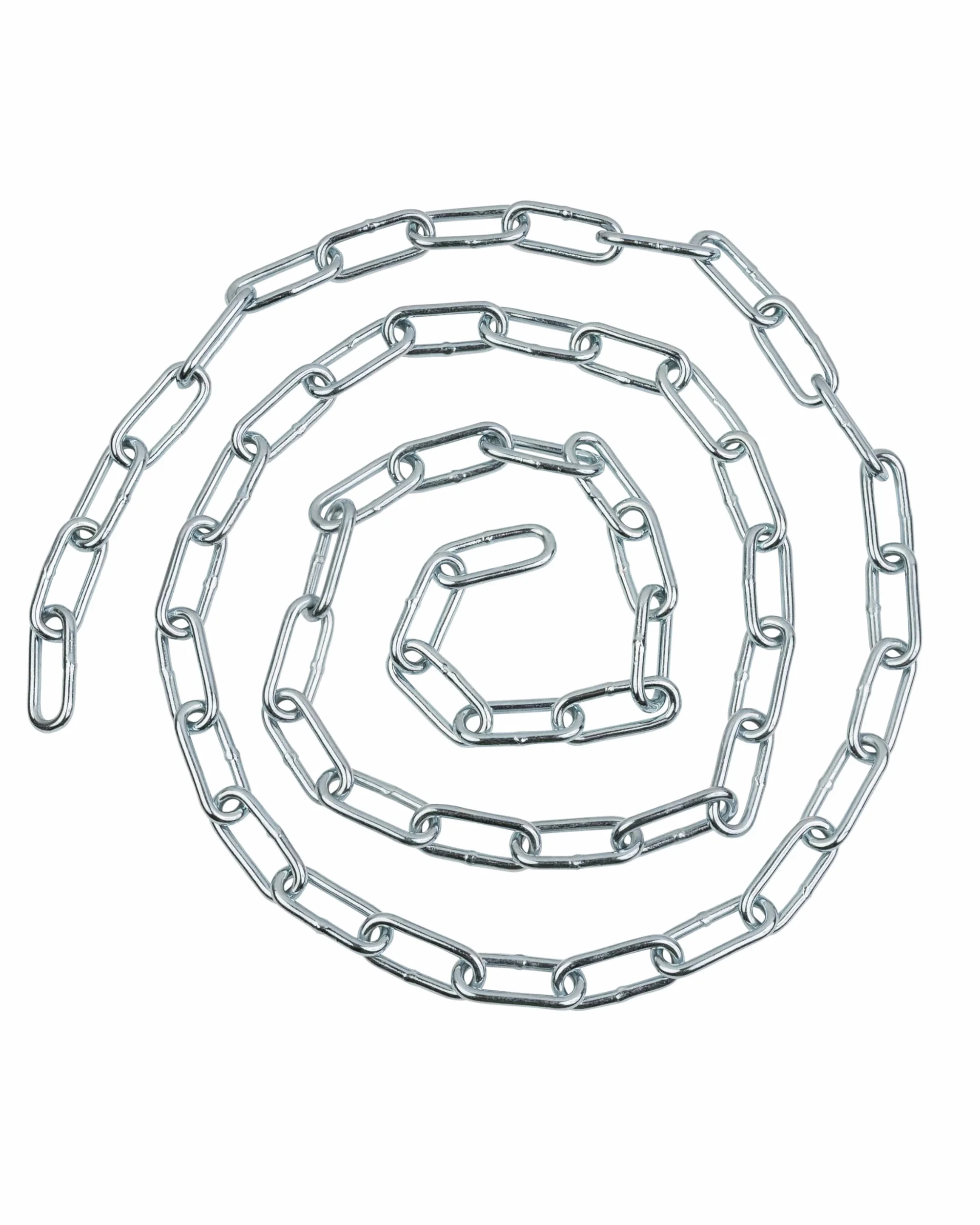 Dörner + Helmer Chaîne en acier rond, épaisseur 5 mm, longueur 2 m, acier galvanisé, maillons longs, capacité de charge 125 kg, argent