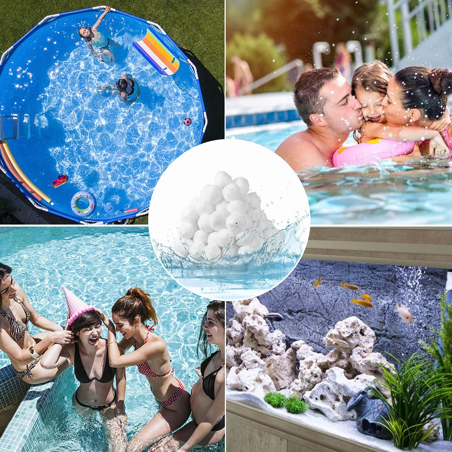 Balles Filtrantes 1500g Boules de Filtre de Piscine Remplace 54kg Sable Filtrant