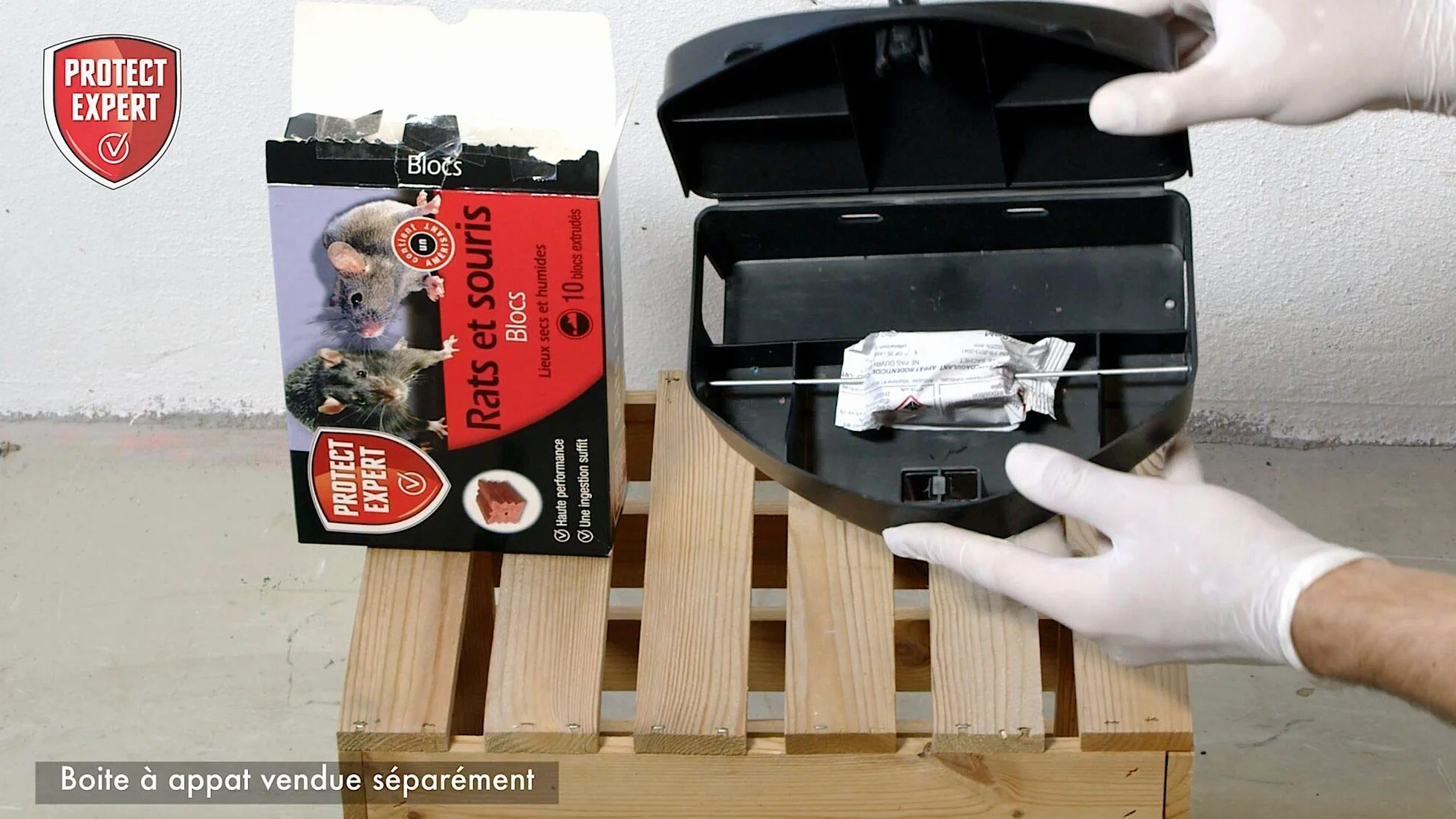 PROTECT EXPERT Anti Rats & Souris 10 Blocs extrudés Fluorescent 300g Prêt à l'emploi
