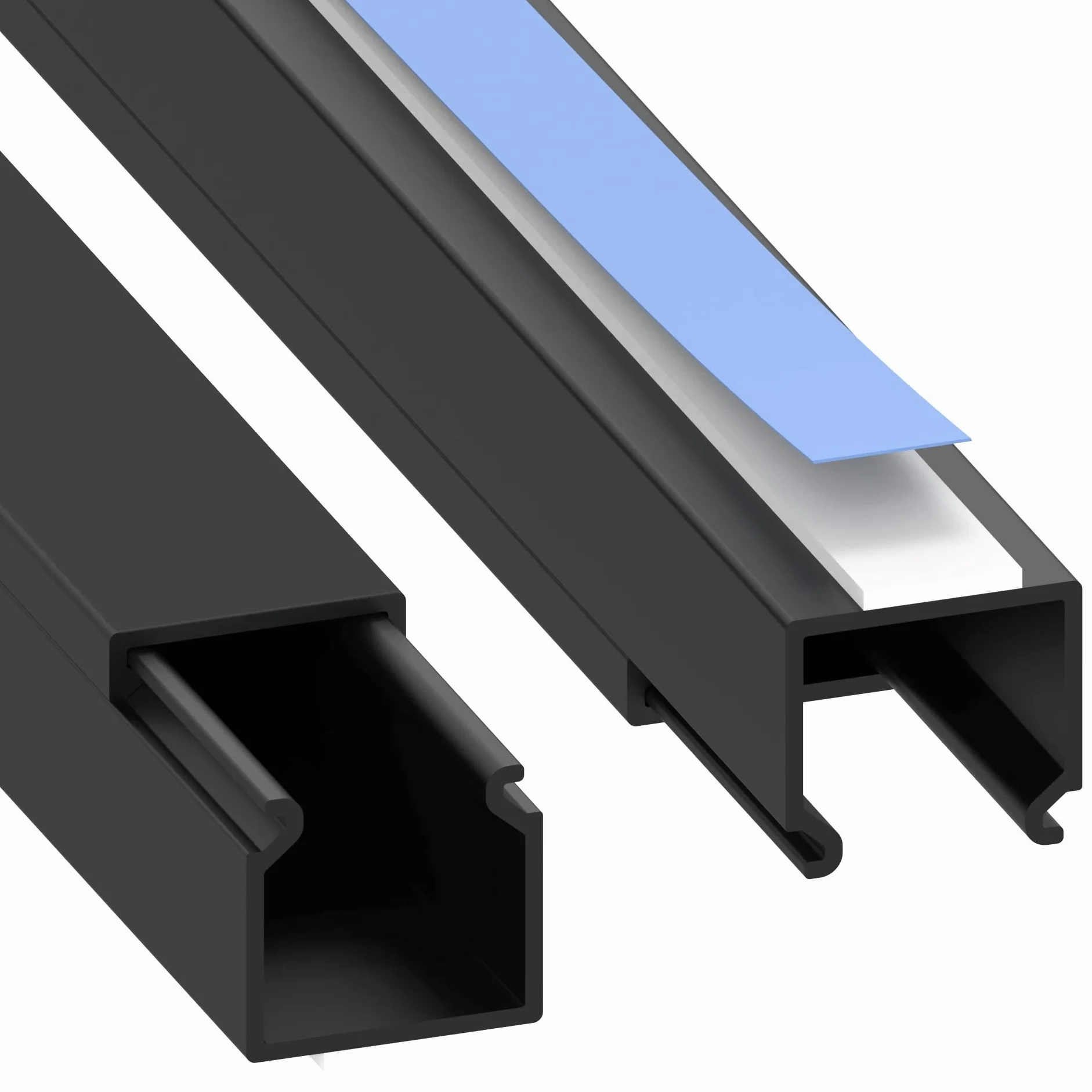 Cablecoach L1515SW4 - Goulotte autocollante - 15 x 15 mm - 4 m (1 m de Longueur x 4) - Noir