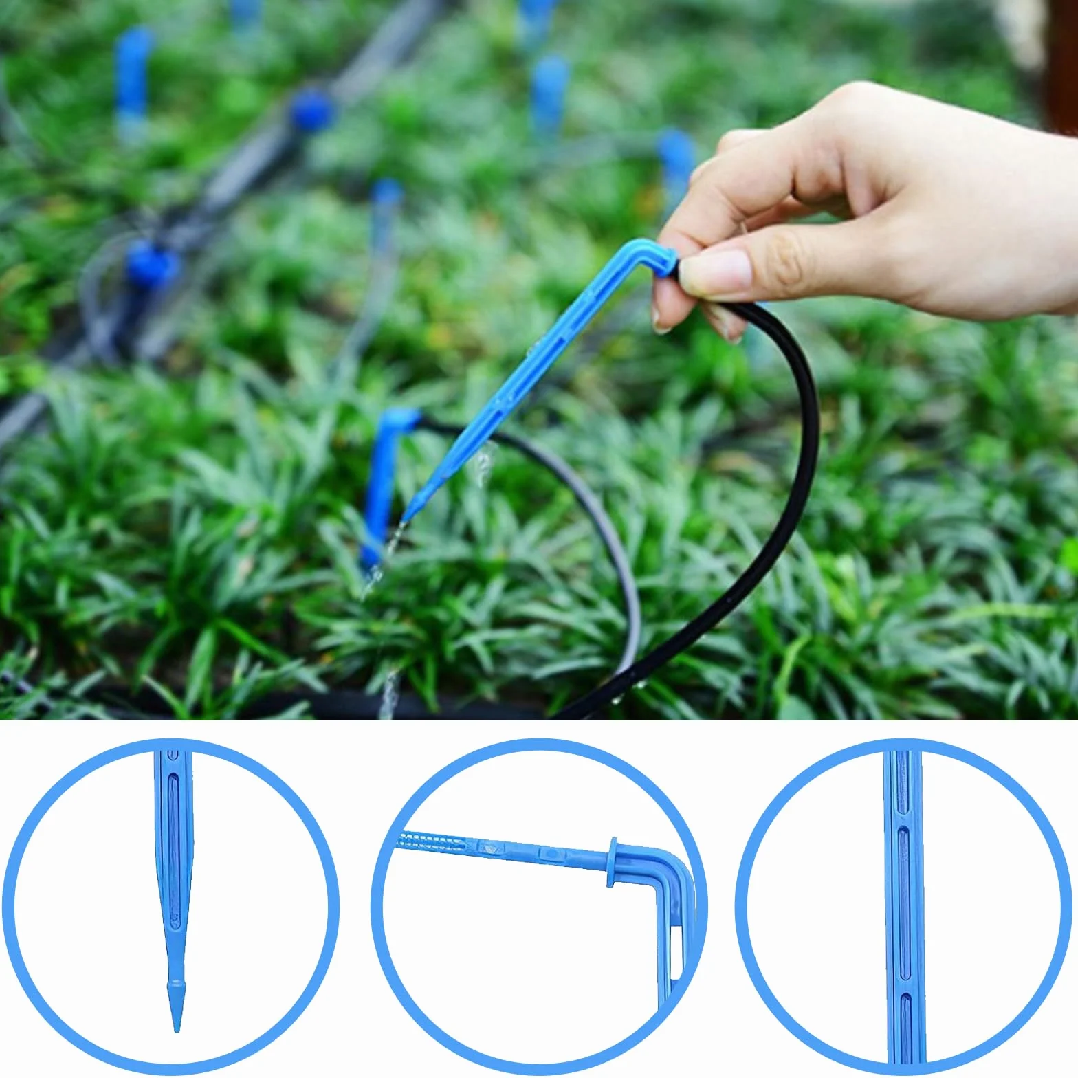 Kit d'Irrigation Goutte à Goutte 40 Pièces, Micro Asperseur pour Tube 3/5 mm, Jardin Serre Bleu