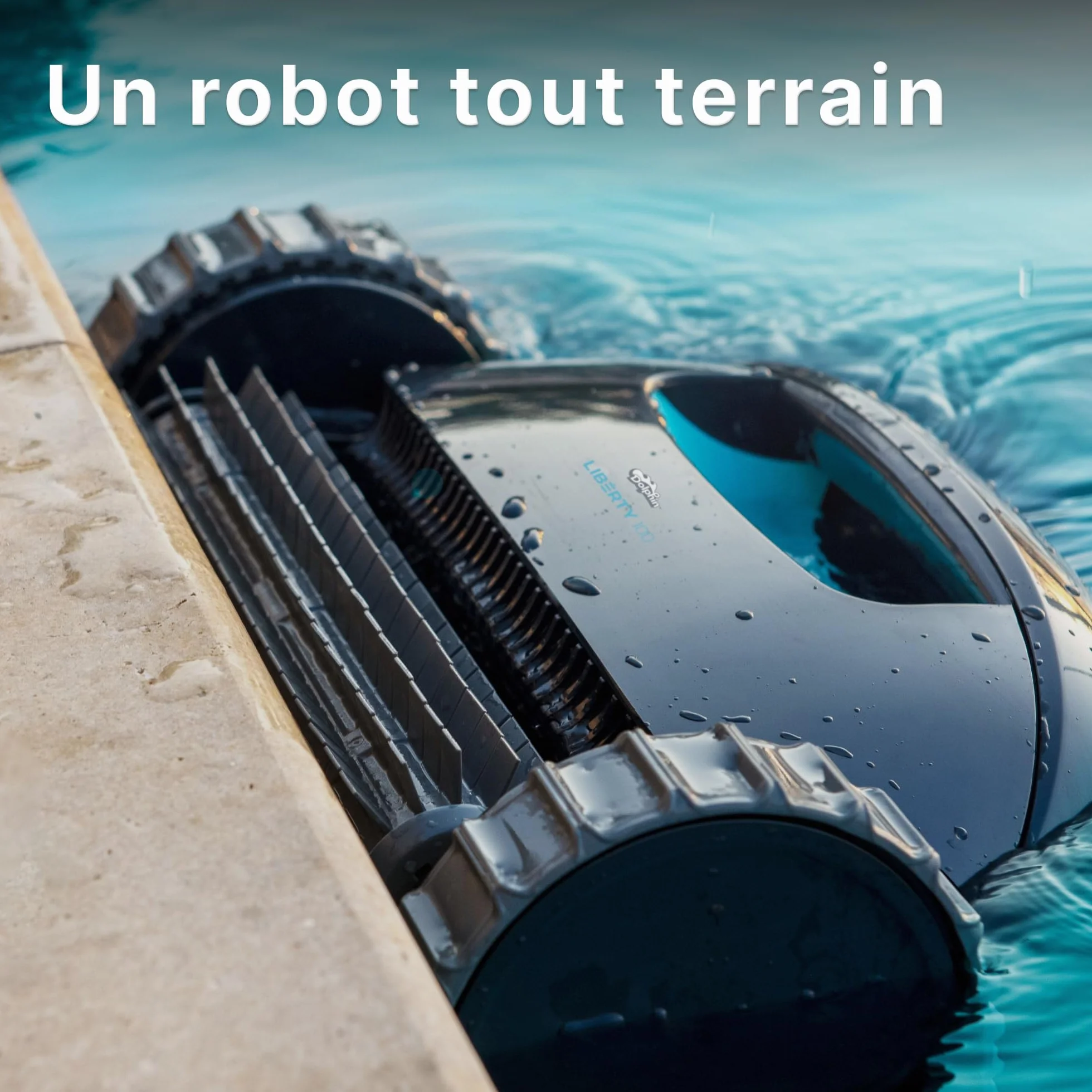 Dolphin Liberty 300 Robot Piscine sans Fil, Fond et Parois, Filtration Ultra-Fine, 150Min Autonomie, pour Piscines Jusqu'à 10m