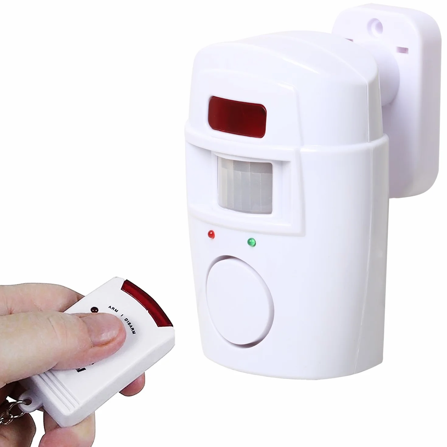 TRIXES Alarme de détection de Mouvement sans Fil pour abri de Jardin - Sécurité à Domicile - Alimenté par Batterie - pour garages d'été, caravanes - Système d'alarme - avec 2 x télécommande