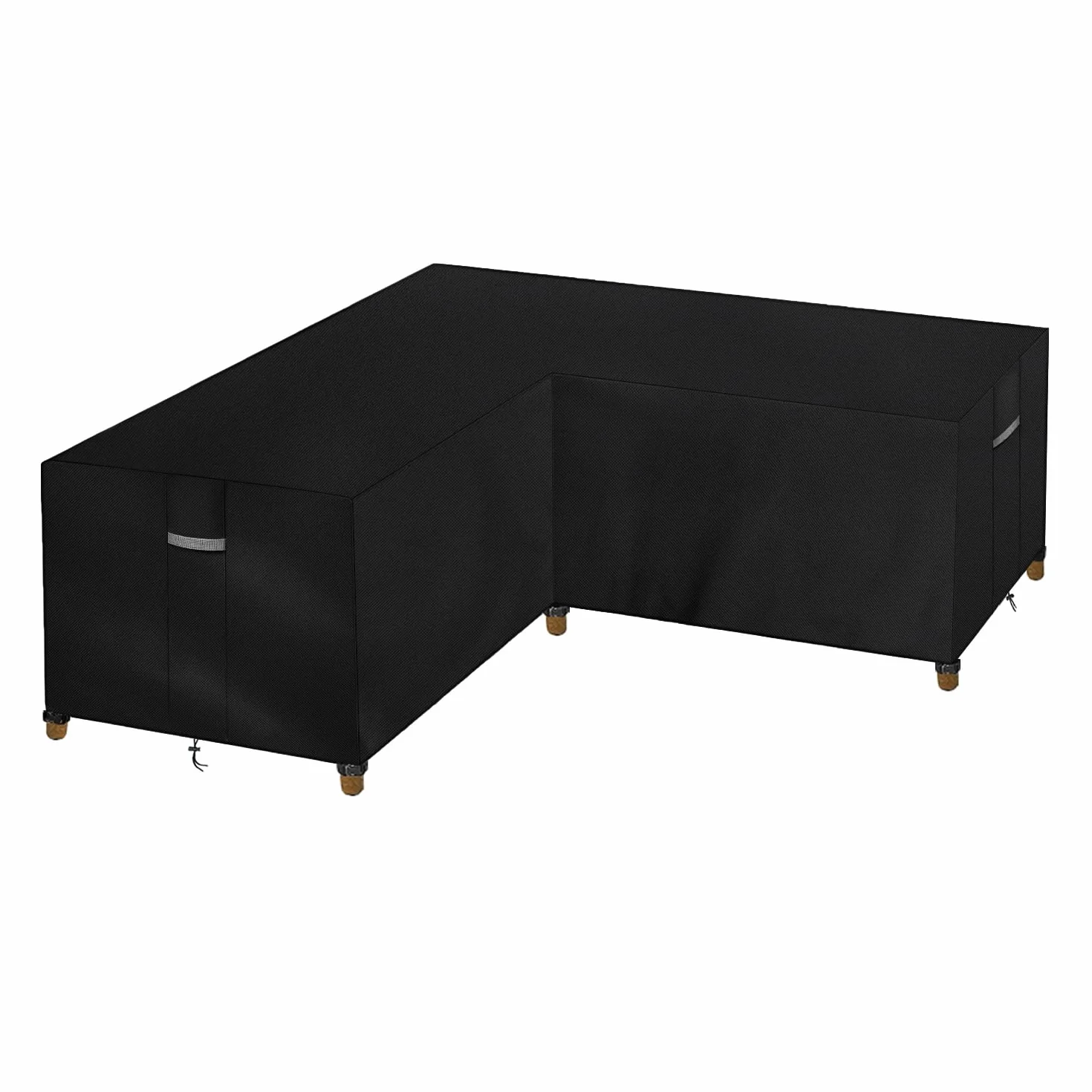 Dokon Housse Canapé D'angle Imperméable Protection Salon Jardin Tissu Oxford 420D Anti-UV 250x250x110cm