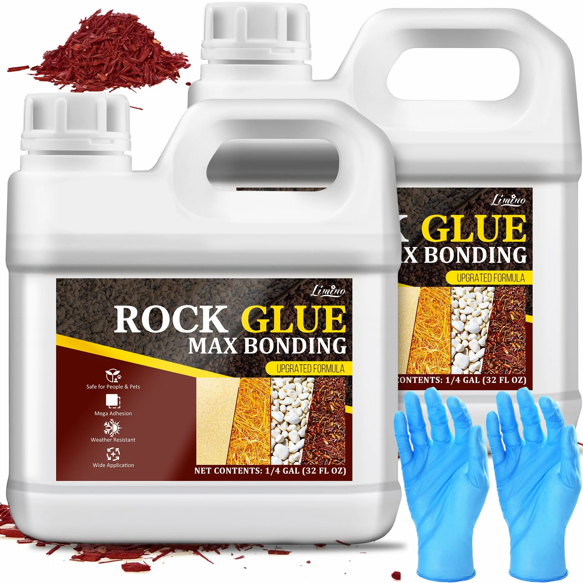 Liant pour Gravier - Colle Extra Forte pour Pierres, Fixateur pour Gravier, Resine Gravier pour Fixer Pierres, Écorce - Liant Gravier Extérieur pour Allées de Jardin, Chemins en Pierre (2 Liter)