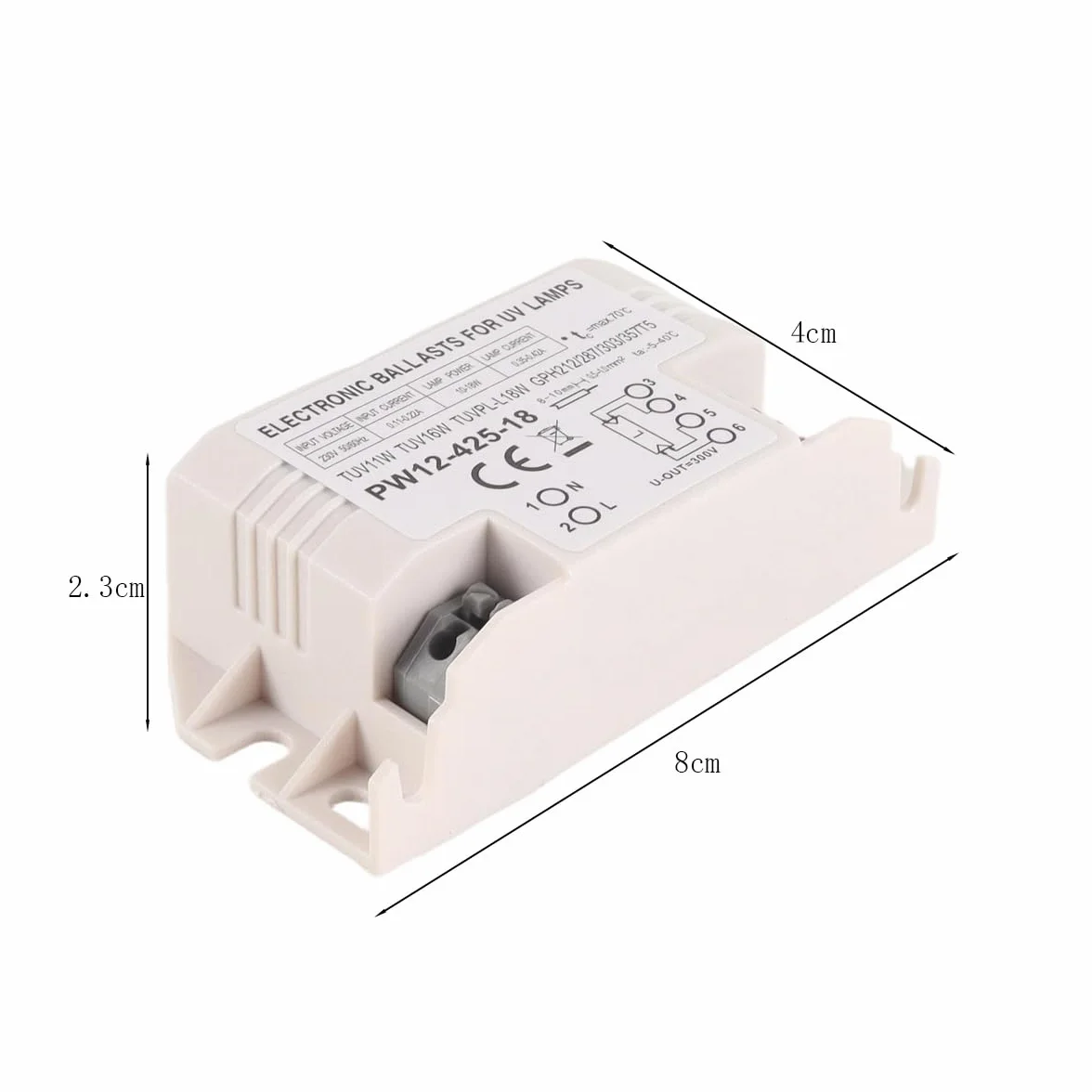 Huba Ballast électronique 4-18 W CA 220 V universel UV-C pour la purification de l'air
