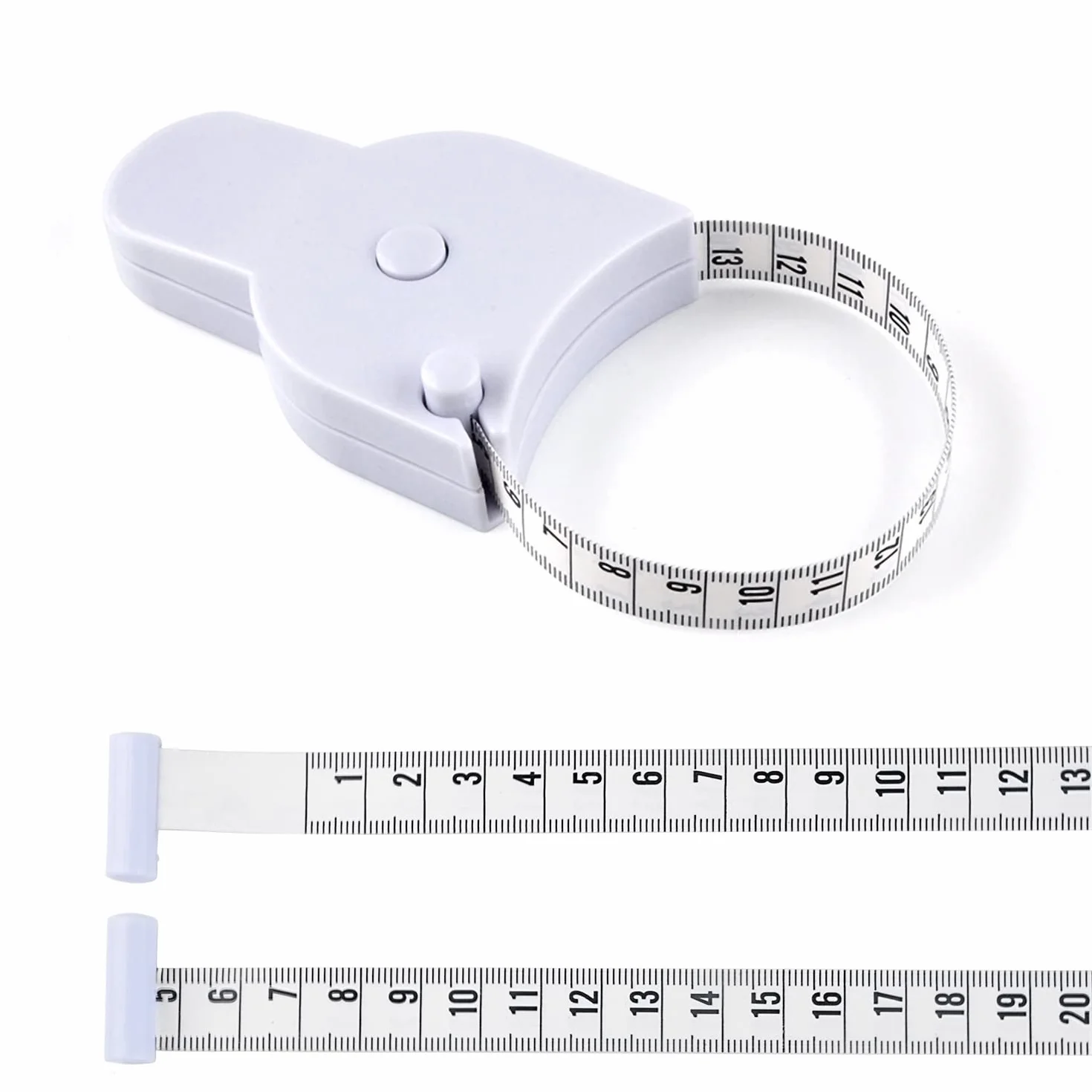 WINTAPE Mètre ruban 150 cm Blanc Rétractable
