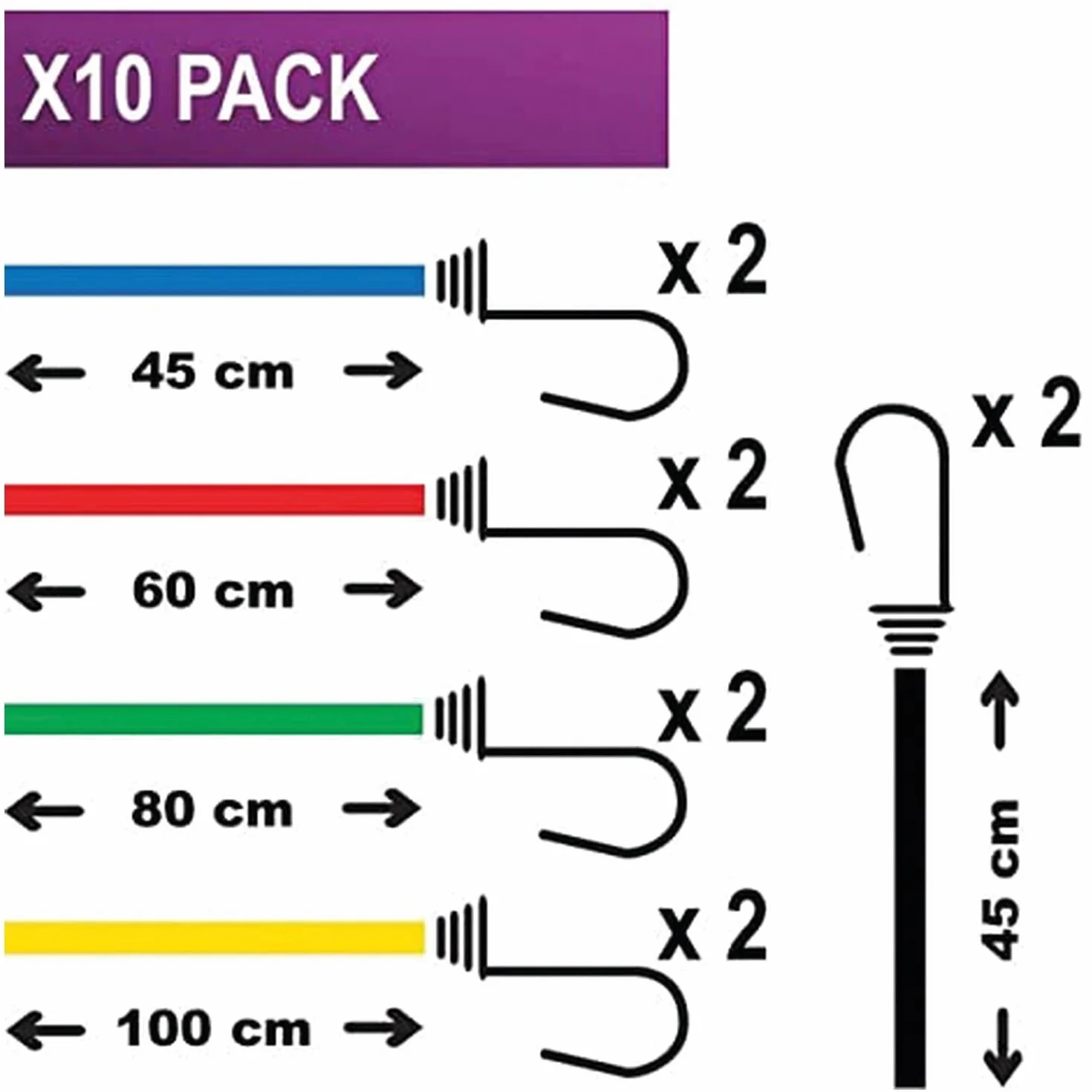 Master Lock - Tendeur - Set rangement 10 pièces - Crochet Inverse mixte adulte - Vert/Jaune/Rouge/Bleu - 25 x 45 x 60 x 80 x 100 cm, 25 x 45 x 60 x 80 x 100 cm