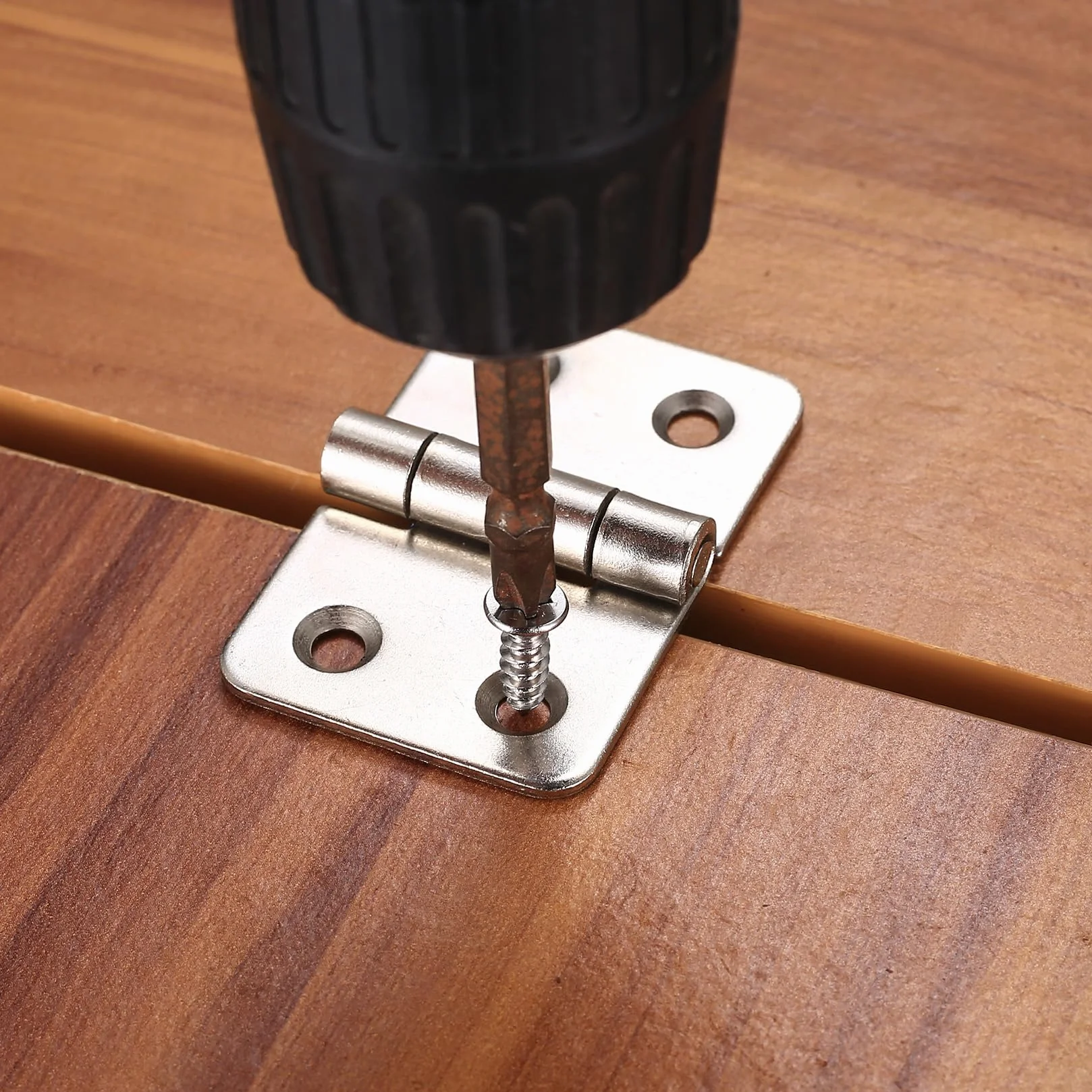 4 PCS Charnières Pliables en Acier Inoxydable, Robustes pour Portes en Bois, Fenêtres, Armoires et Portes de Jardin