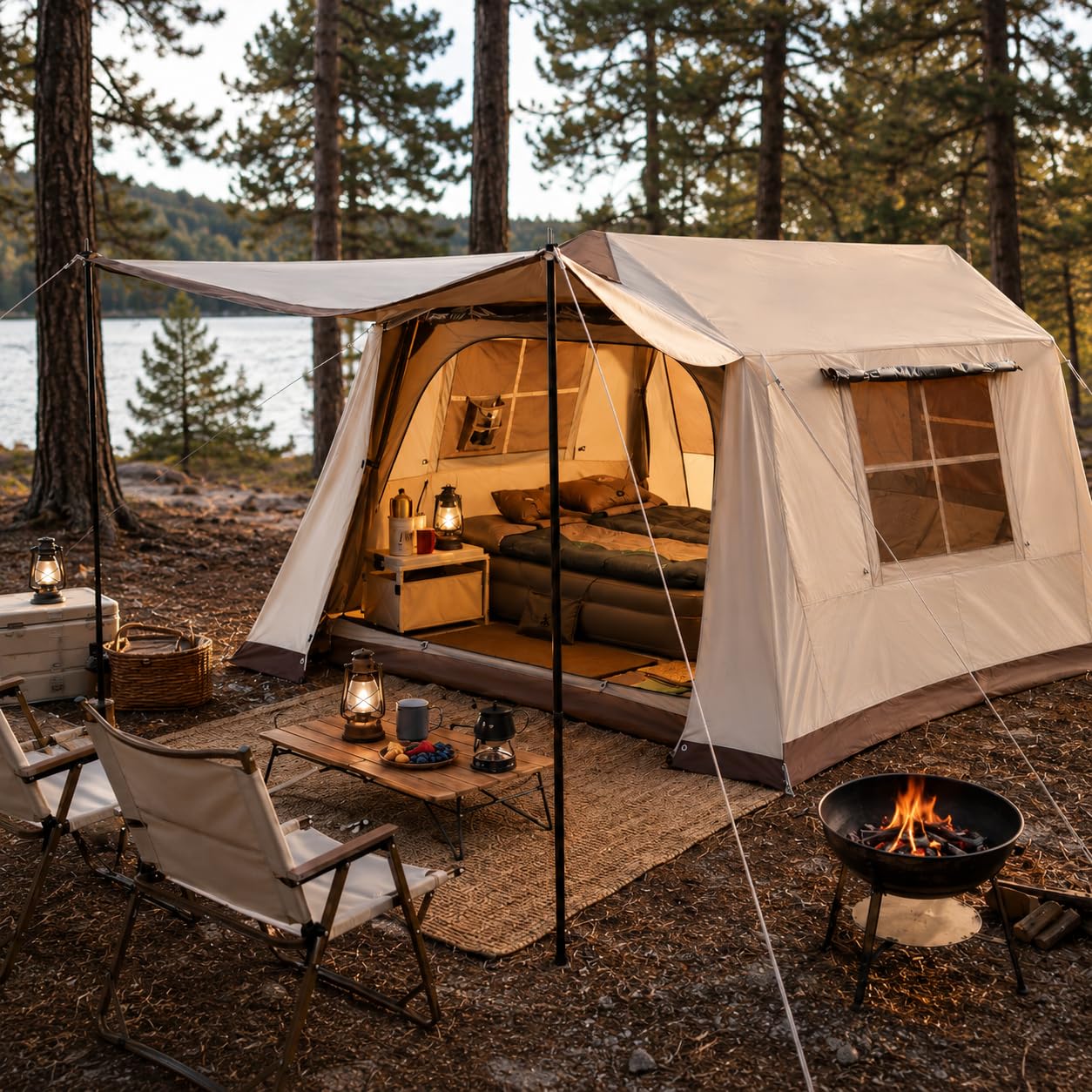 Quick-Setup Spacious Cabin Tent with Weather Protection