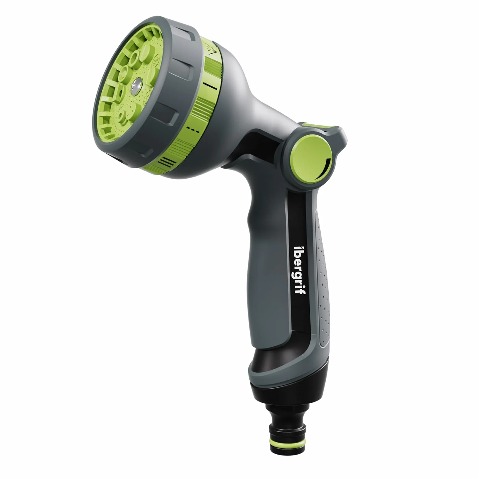 Ibergrif M22211 Pistolet d'arrosage 8 Fonctions Noir/Vert
