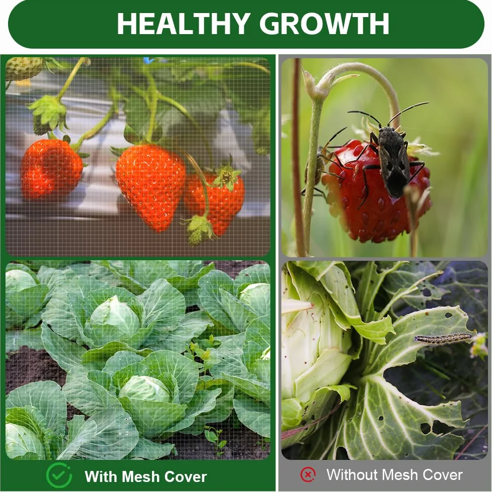 AOOWU Filet de protection pour légumes 2 x 5 m, à mailles fines, contre les oiseaux, blanc