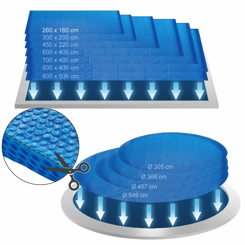 ok-living Bâche Solaire 260cm 400µ Bleu pour Piscine