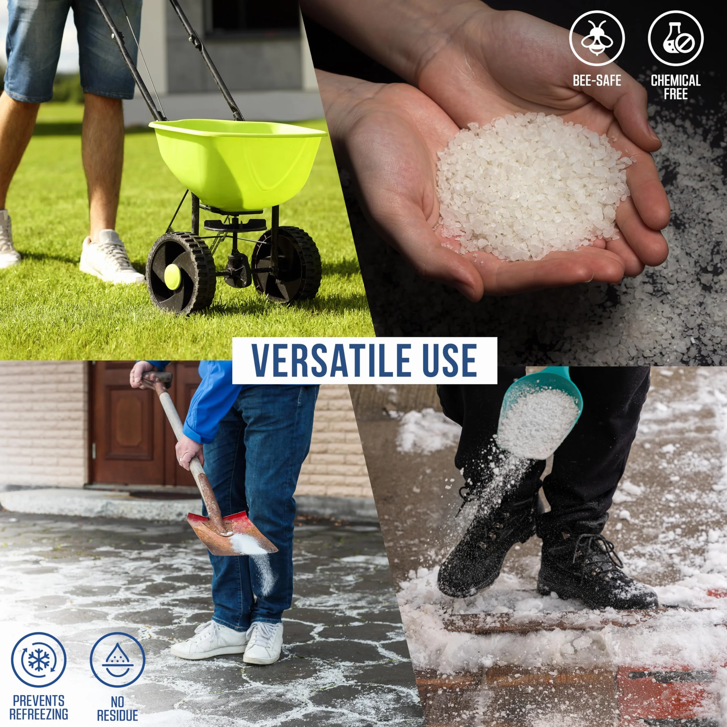 Sac de 10 kg de sel gemme dégivrage sel blanc pour neige et glace