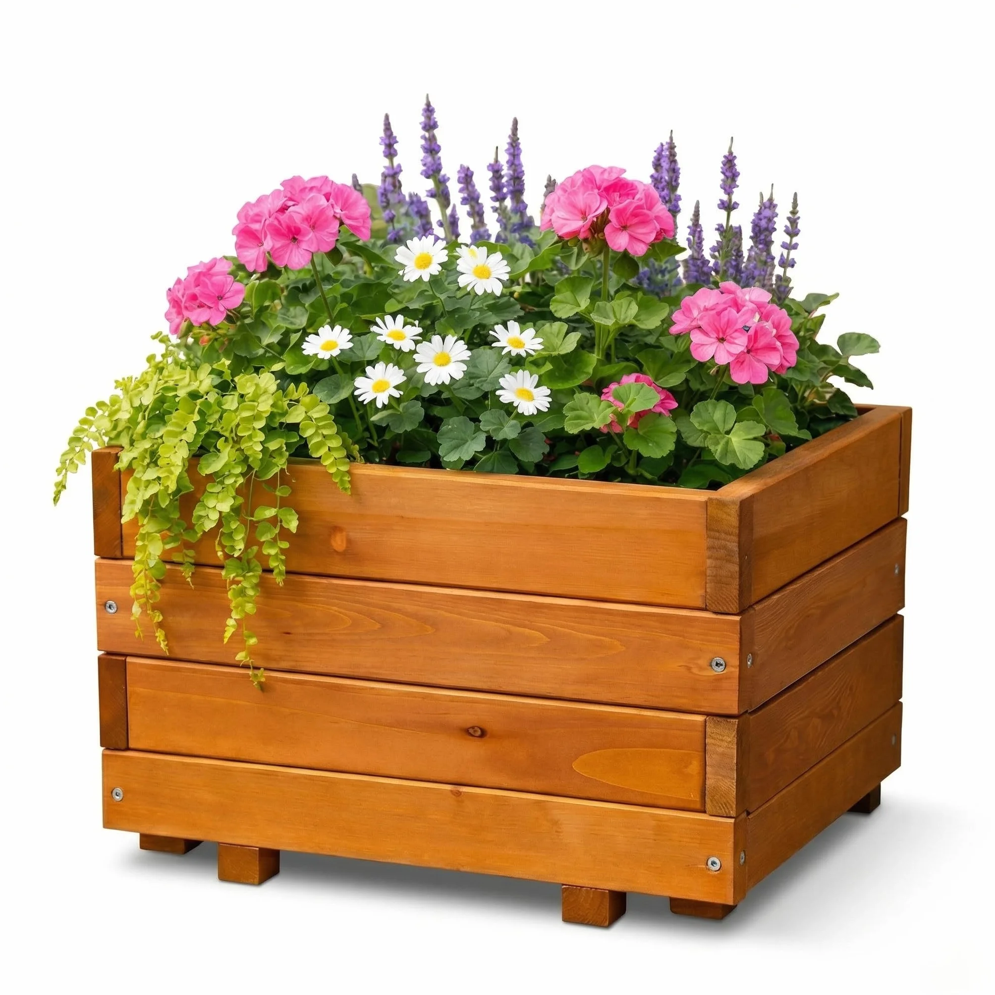 Jardinière Carrée en Bois 40 x 40 x 32 cm Extérieur Intérieur Certifié FSC