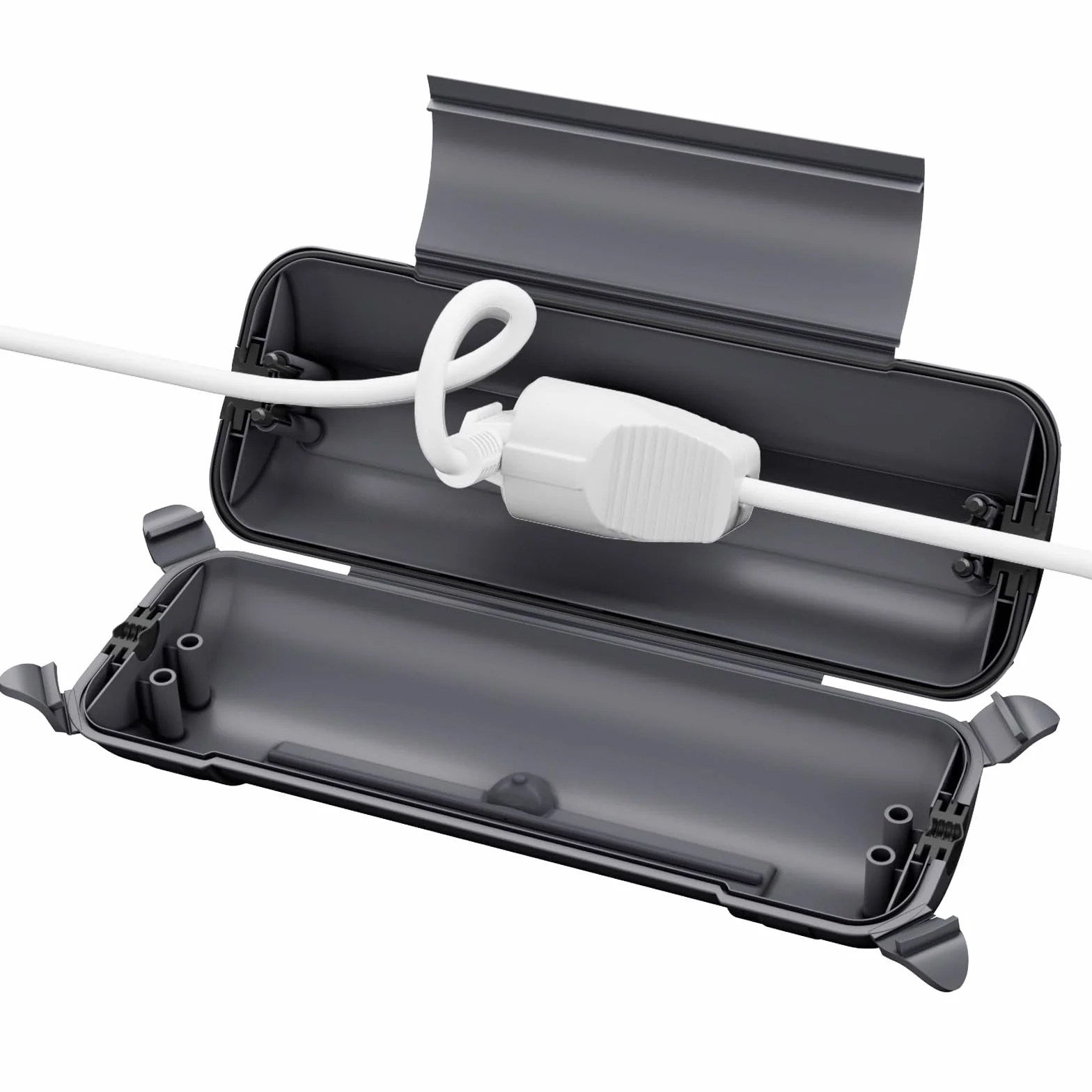 RESTMO Boîte Électrique Étanche IP44 (29x11x7,5cm) – Boîtier Extérieur pour Rallonges, Câbles, Décorations Vacances, Lumières Noël, Outils Électriques (Couleur:Gris)