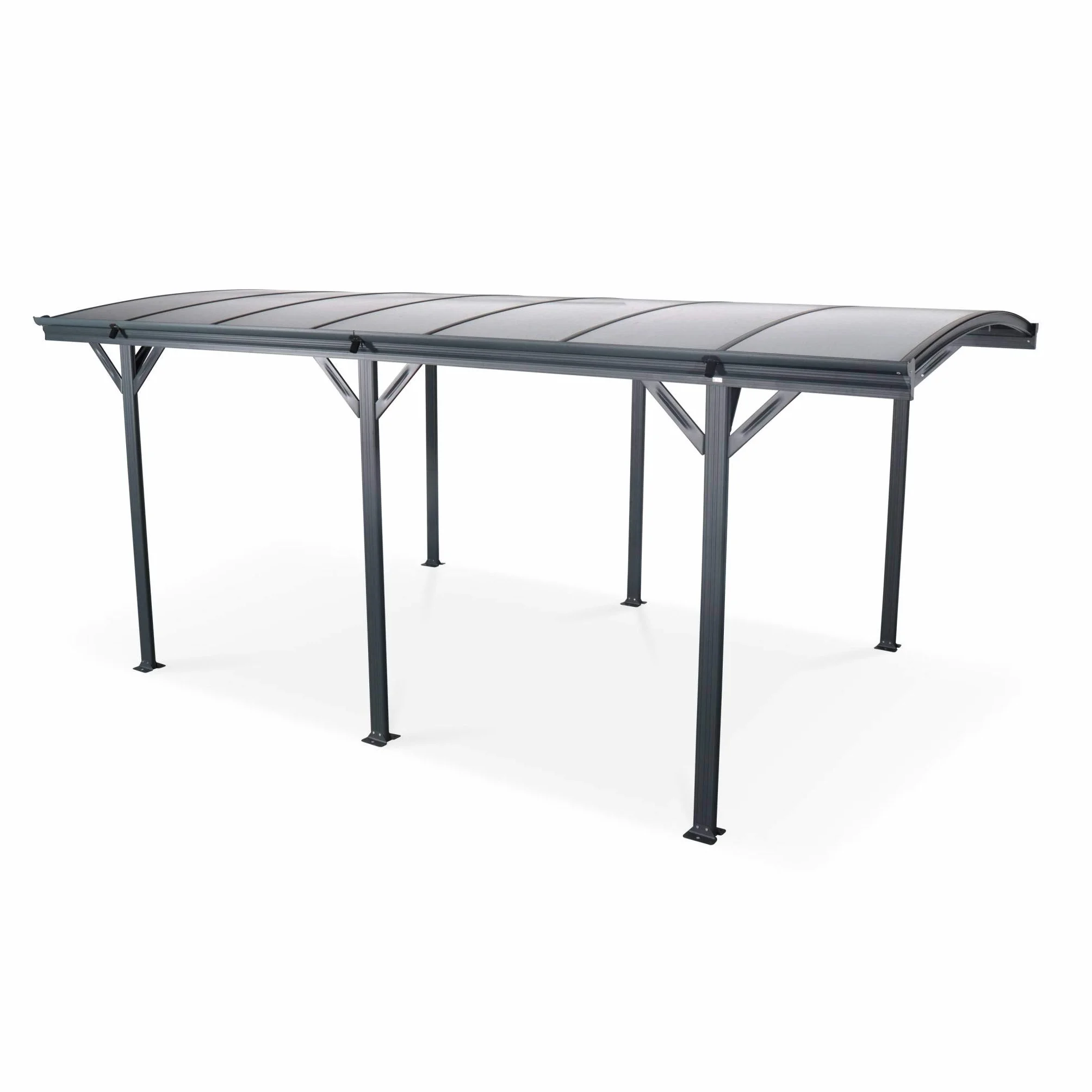 Alice's Garden Carport Aluminium Anthracite Polycarbonate Le Mans 5x3m abri Voiture 500x300x220 cm