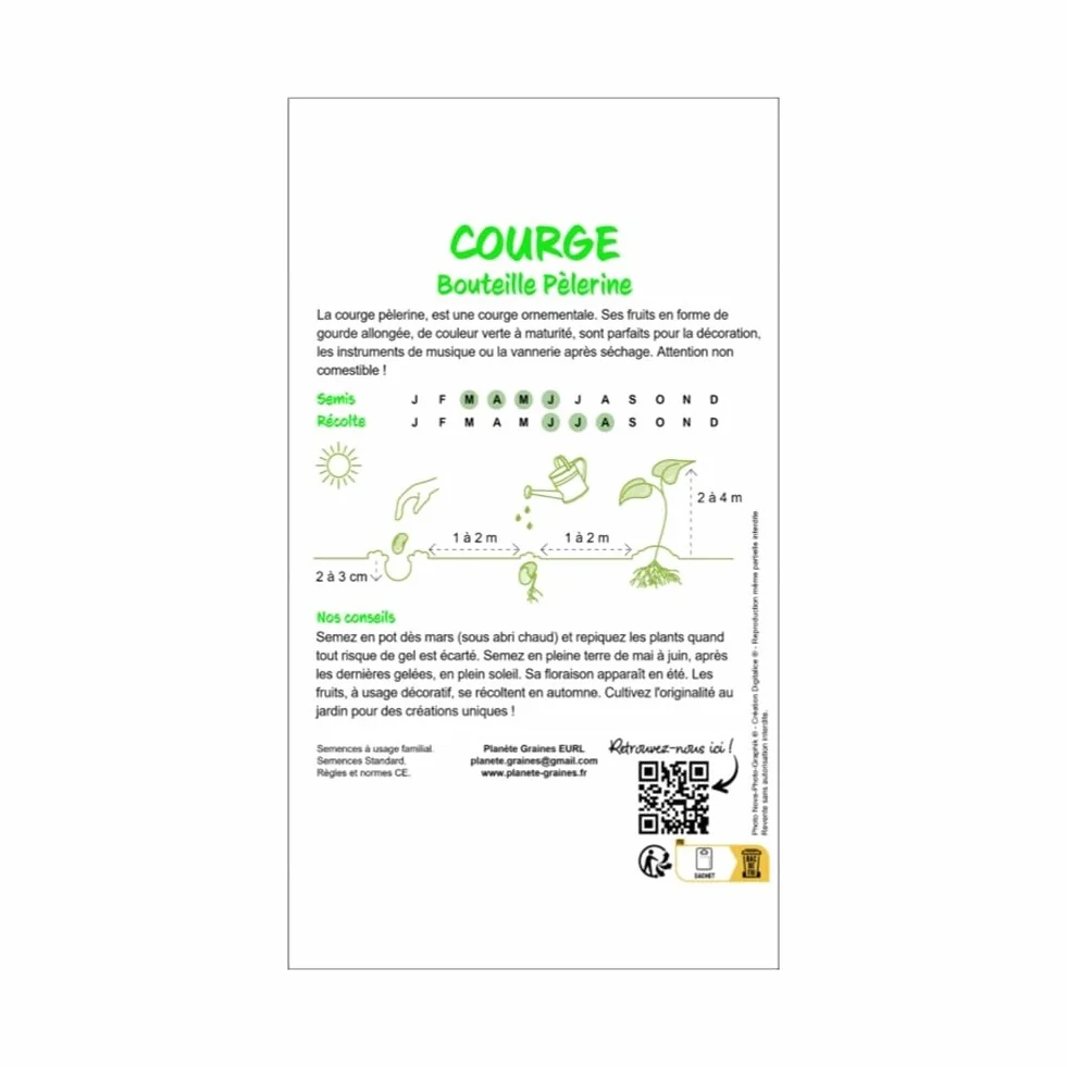 Graines de Courge Pélerine Lagenaria siceraria pour Gourdes Décoration Facile à cultiver
