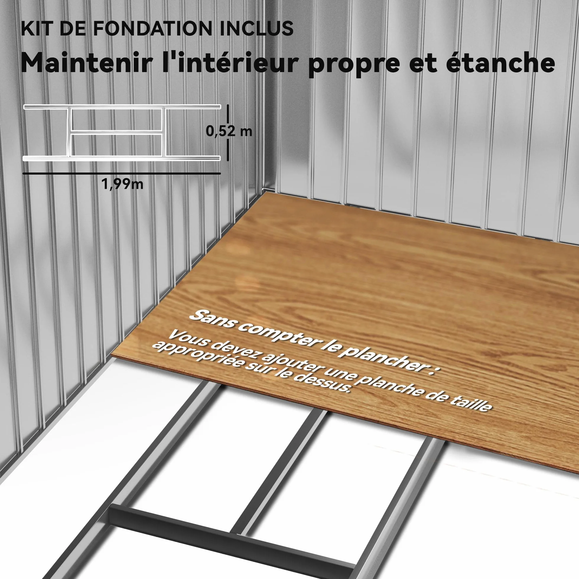 Outsunny Abri de Jardin métal 2,77 m² 213x130x185 cm cabanon Rangement Outils Porte coulissante verrouillable Gris foncé