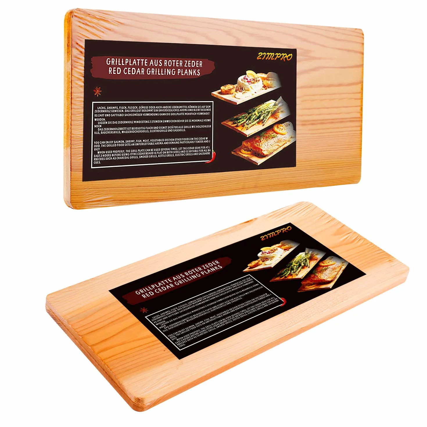 Planches en Bois de cèdre TRUSTTO pour Barbecue Lot de 2 Naturel