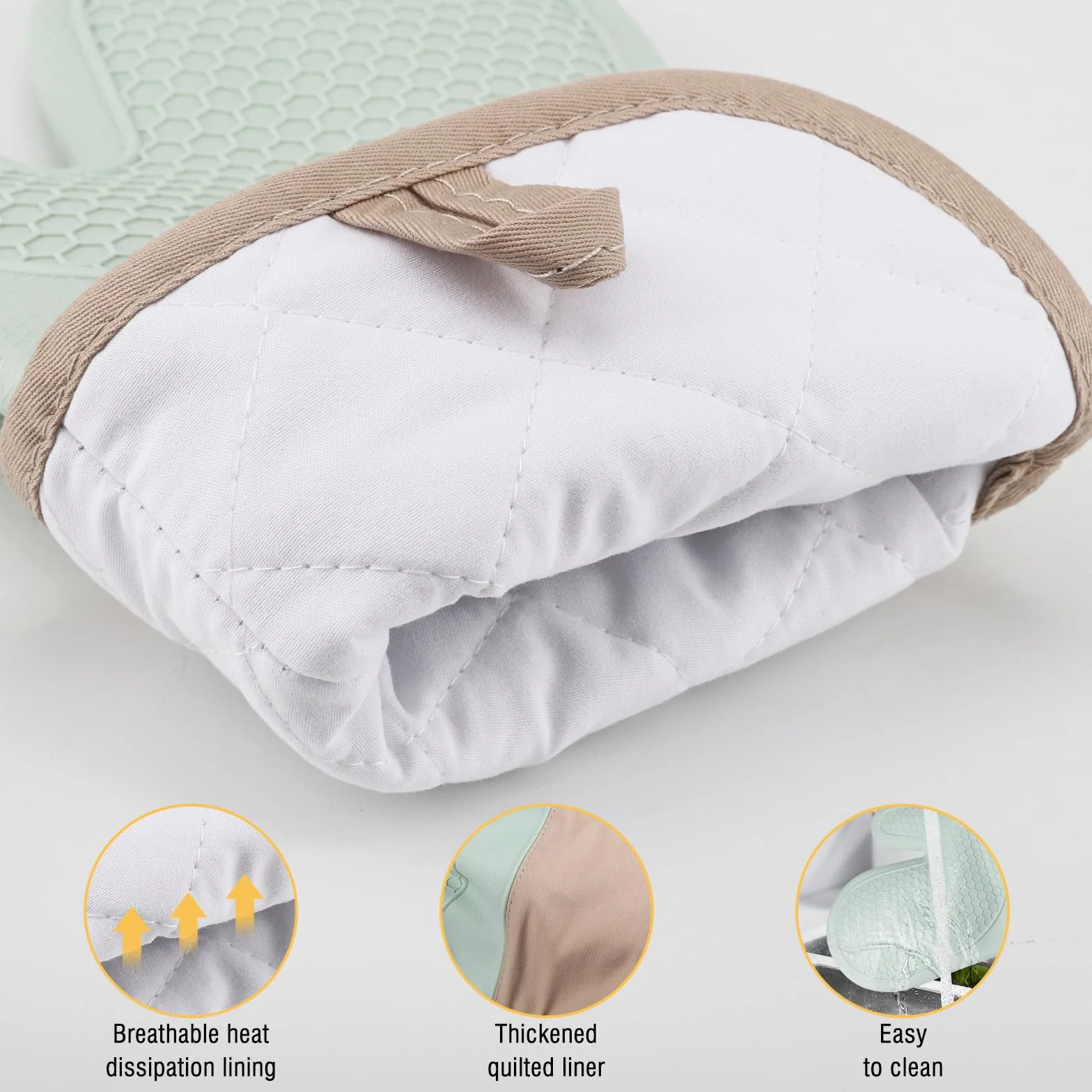 Set de 6 Gants de Cuisine en Silicone Résistants à la Chaleur 230°C pour BBQ Four