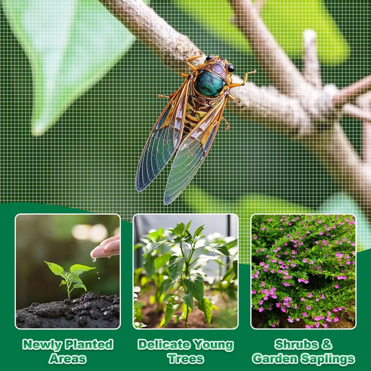 Filet Anti Insecte 3x10 m Mailles Serrées Stabilisé UV Perméable Eau Protection Arbres Fruitiers Légumes