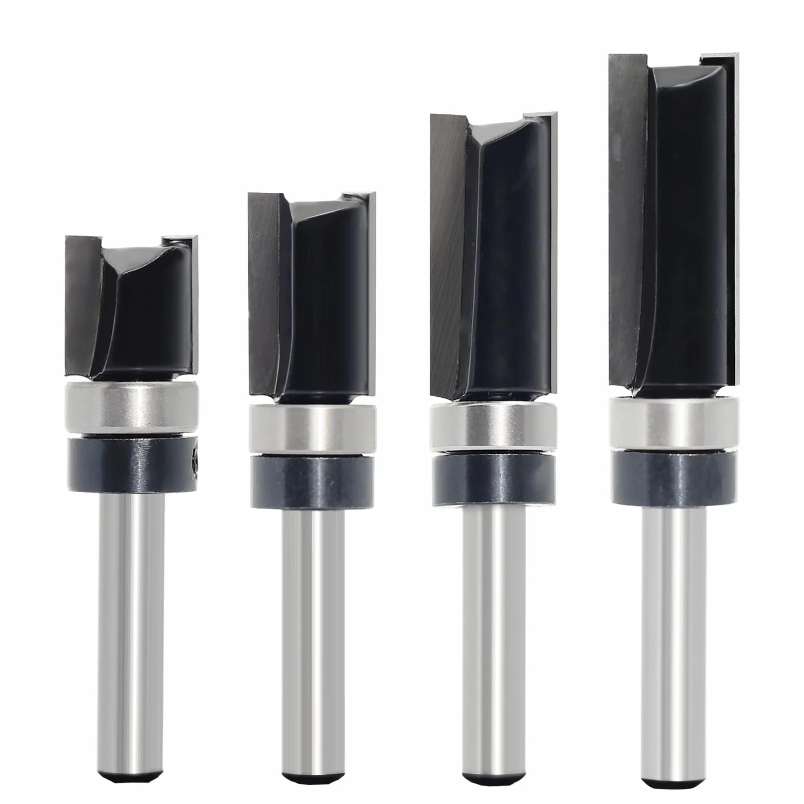 Lot de 4 Fraises à Copier Bois à Tige de 6 mm, Dotées de Roulements à Billes, Outil de Coupe Professionnel pour Routeur, Pour Bois