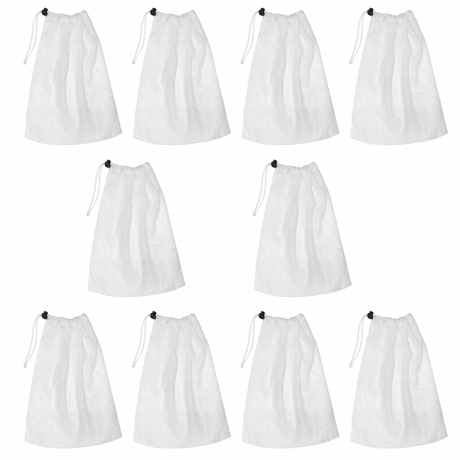 Sacs de récupération pour aspirateur de piscine, lot de 10, en filet avec cordon de serrage