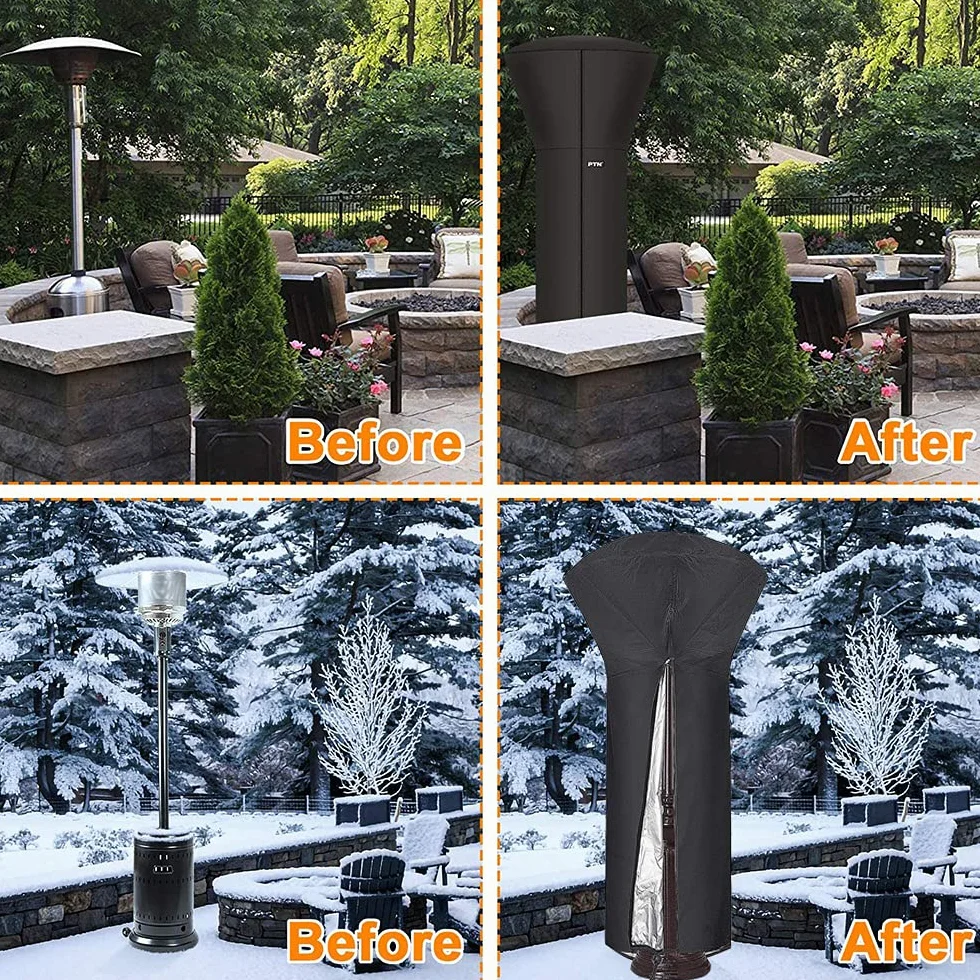 Housses de Chauffage Extérieur Imperméable 420D Oxford pour Chauffage de Terrasse 226 x 89 x 48 cm