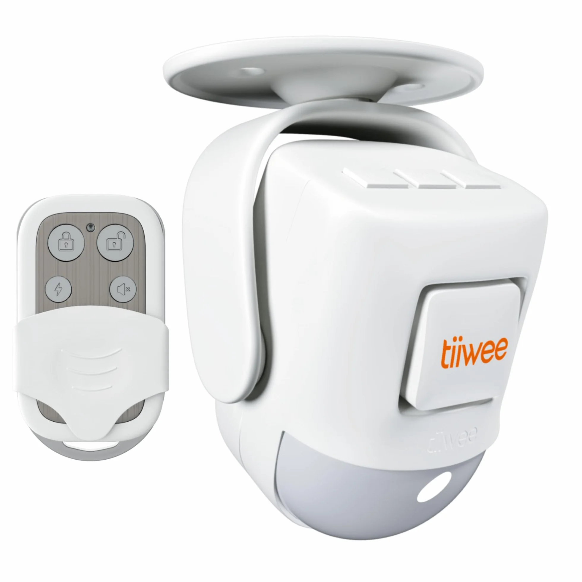 tiiwee X4 Détecteur de Mouvement et Alarme à Sirène - Sirène 120 DB - Système d'Alarme Antivol avec Télécommande - Extensible - à Utiliser dans la Maison, Le Garage, Le Jardin et l'Abri de Jardin