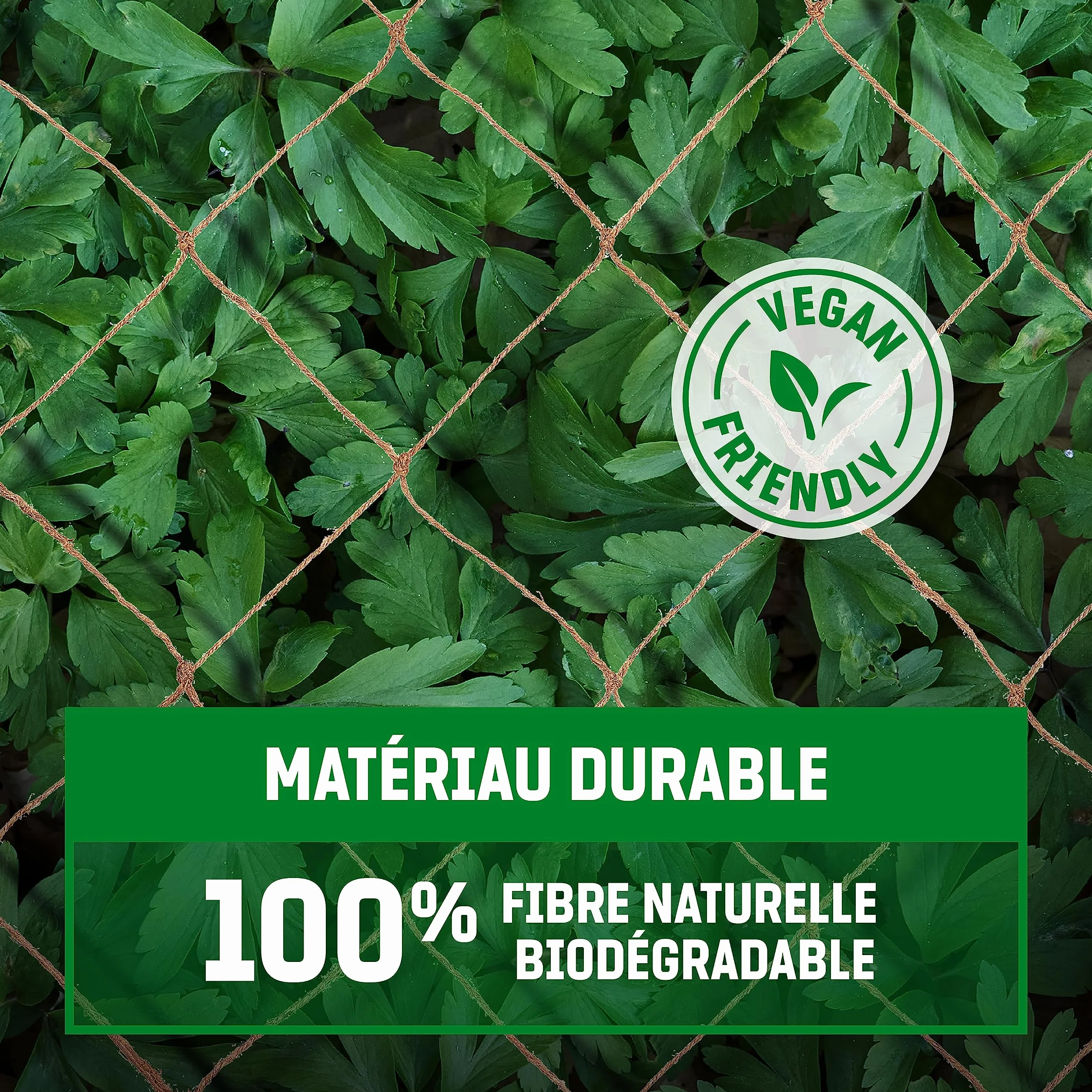 Filet de Jute pour Plantes Grimpantes à Grandes Mailles 2m x 5m 100% Biodégradable