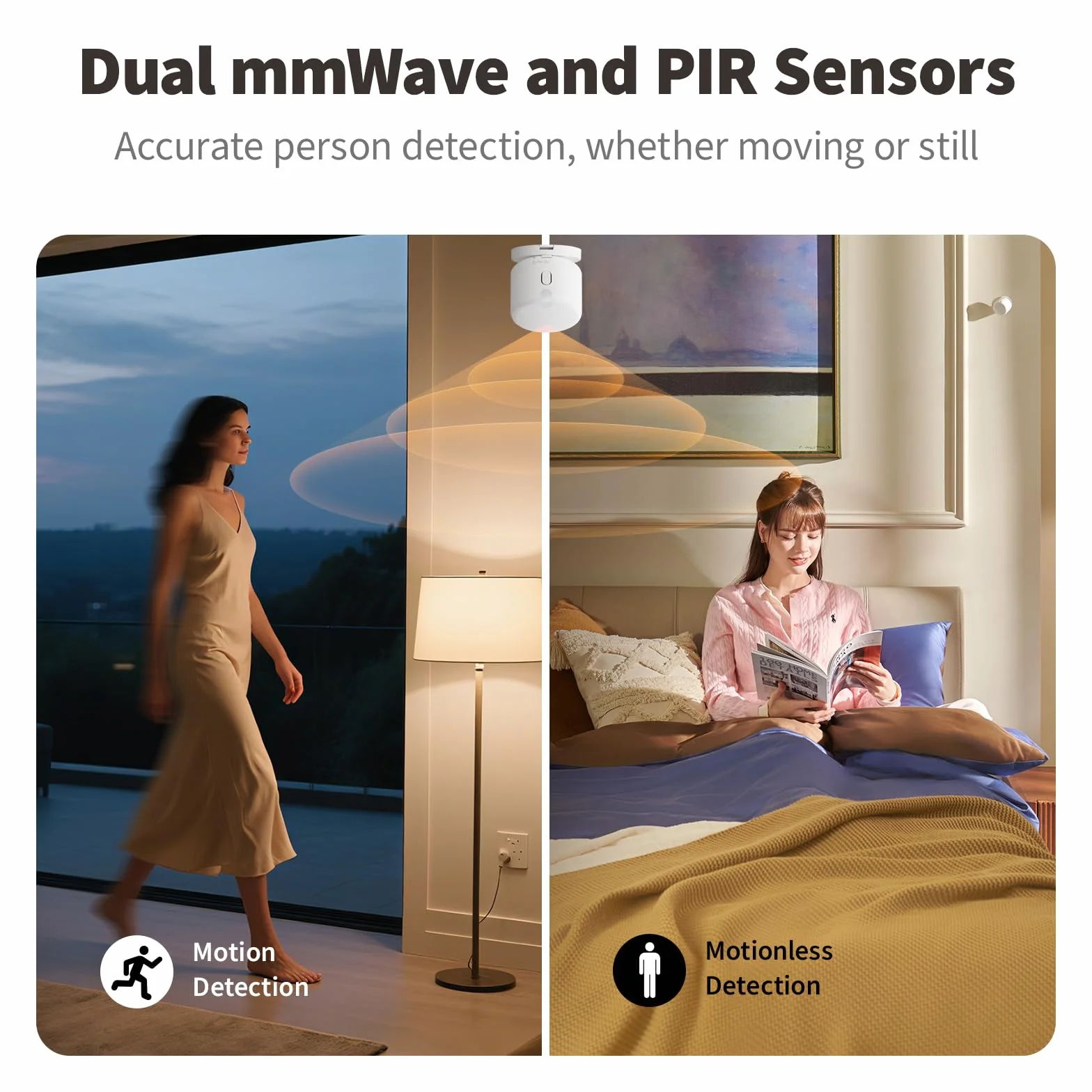 Aqara Détecteur de Présence sans Fils 5-en-1 FP300, Thread/Zigbee,Radar mmW+PIR,Détection de Mouvement/Présence/Lumière/Température/Humidité,Compatible avec Apple Home,Alexa,Home Assistant,Google