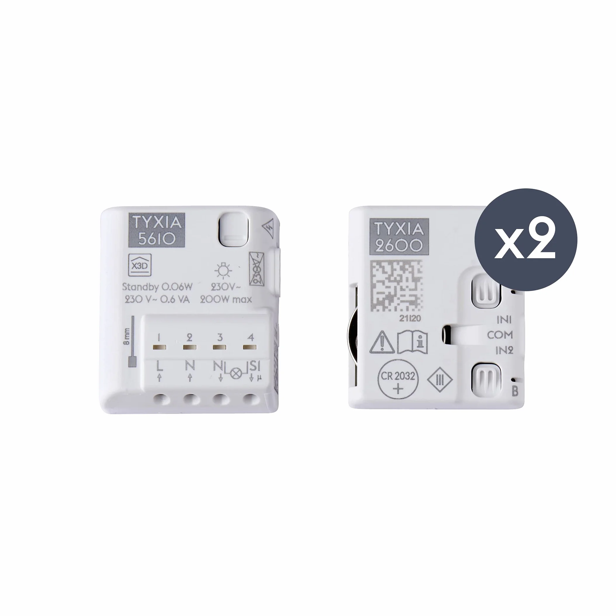 Delta Dore Pack Tyxia 511 pour le Contrôle d'un Va-et-Vient Sans Fil (Sans Neutre à l'Interrupteur) - 6351408