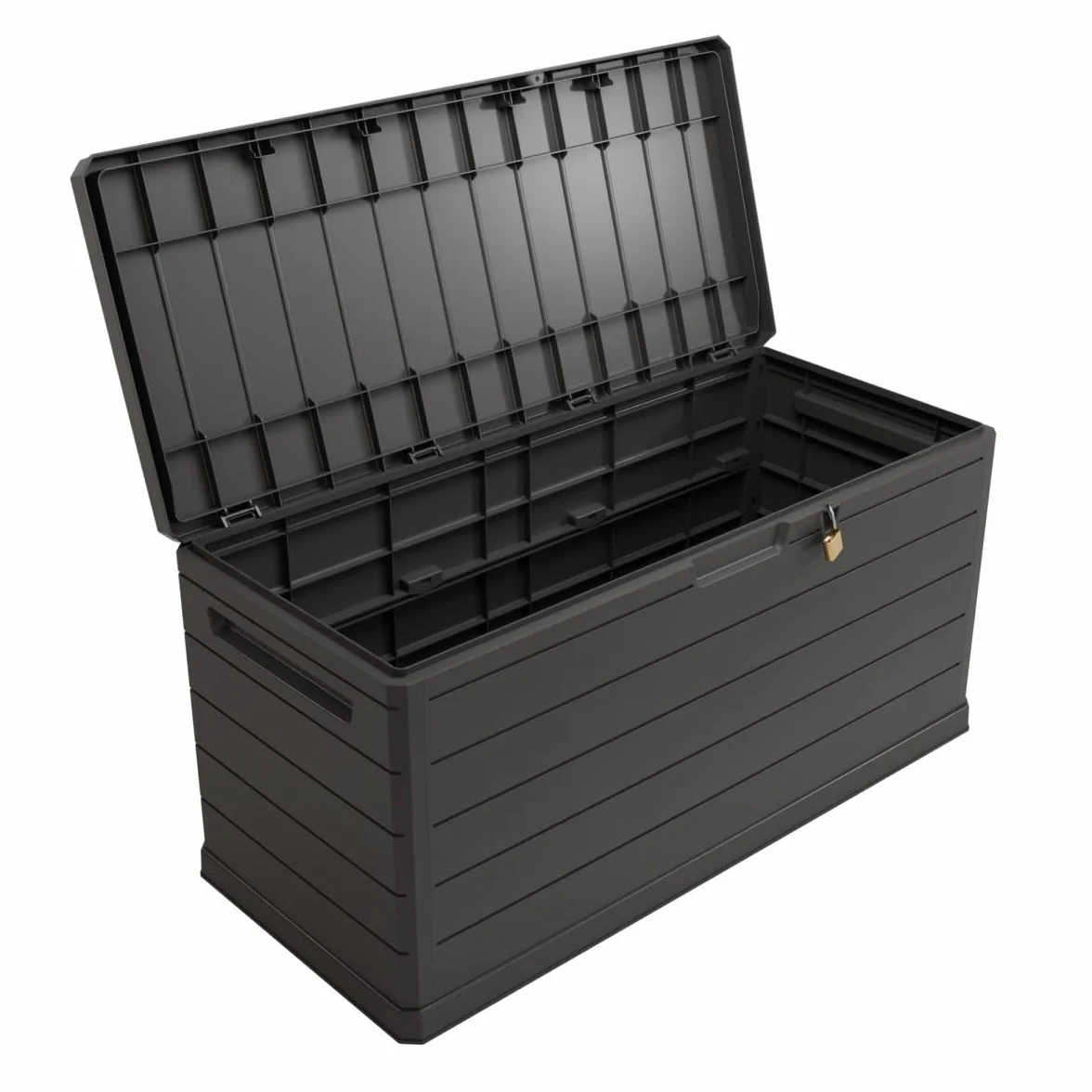 Art Plast Coffre de Rangement extérieur 350L Gris 118.5x52x57cm Résistant à l'eau