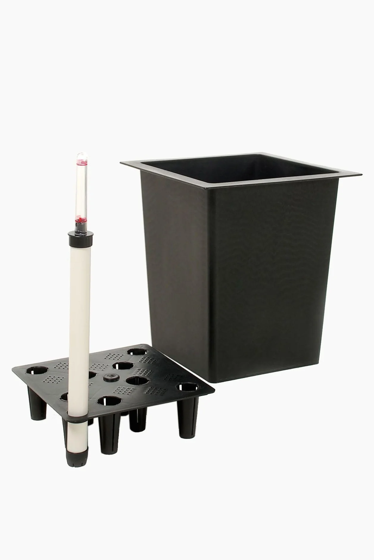 VIVANNO Bac à Fleurs en Plastique avec Kit d'Arrosage 34x34x32 cm Noir