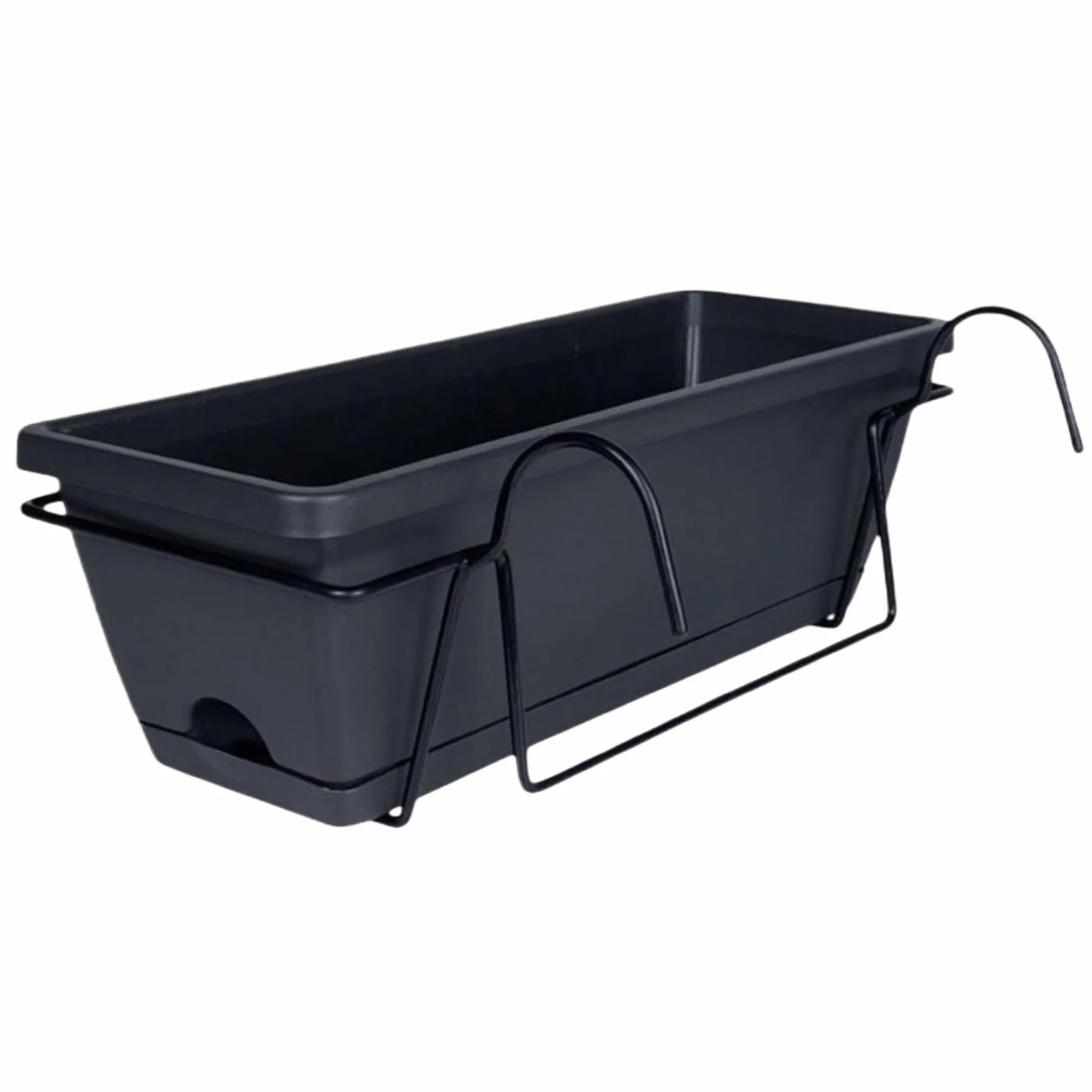Jardinière de Balcon 43,2 cm avec Plateau Soucoupe Respirant à Suspendre Trous Drainage