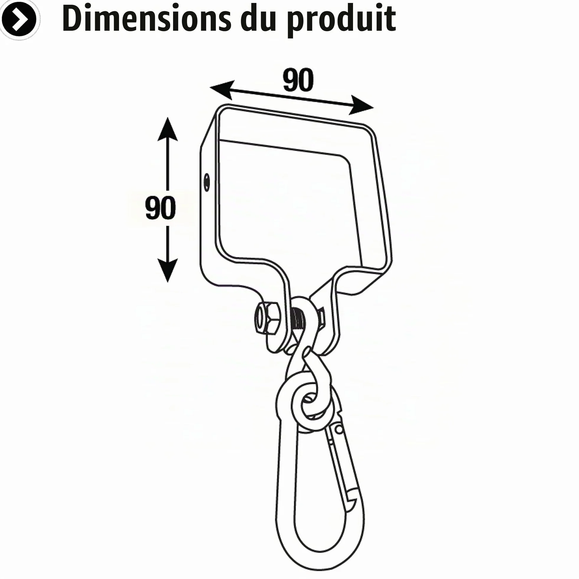 Connex Crochet de balançoire 90x90 mm 200 kg Galvanisé 1 pièce