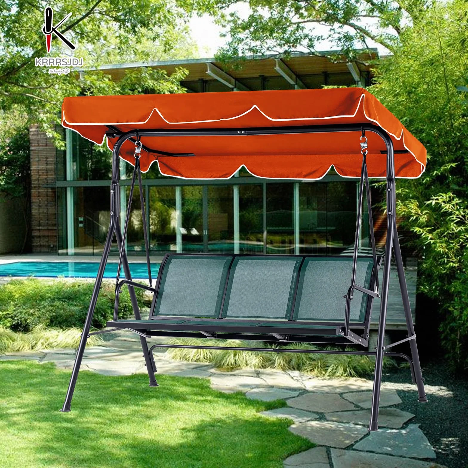 Toit de Rechange pour Balancelle Jardin 210x145cm Imperméable Polyester Orange