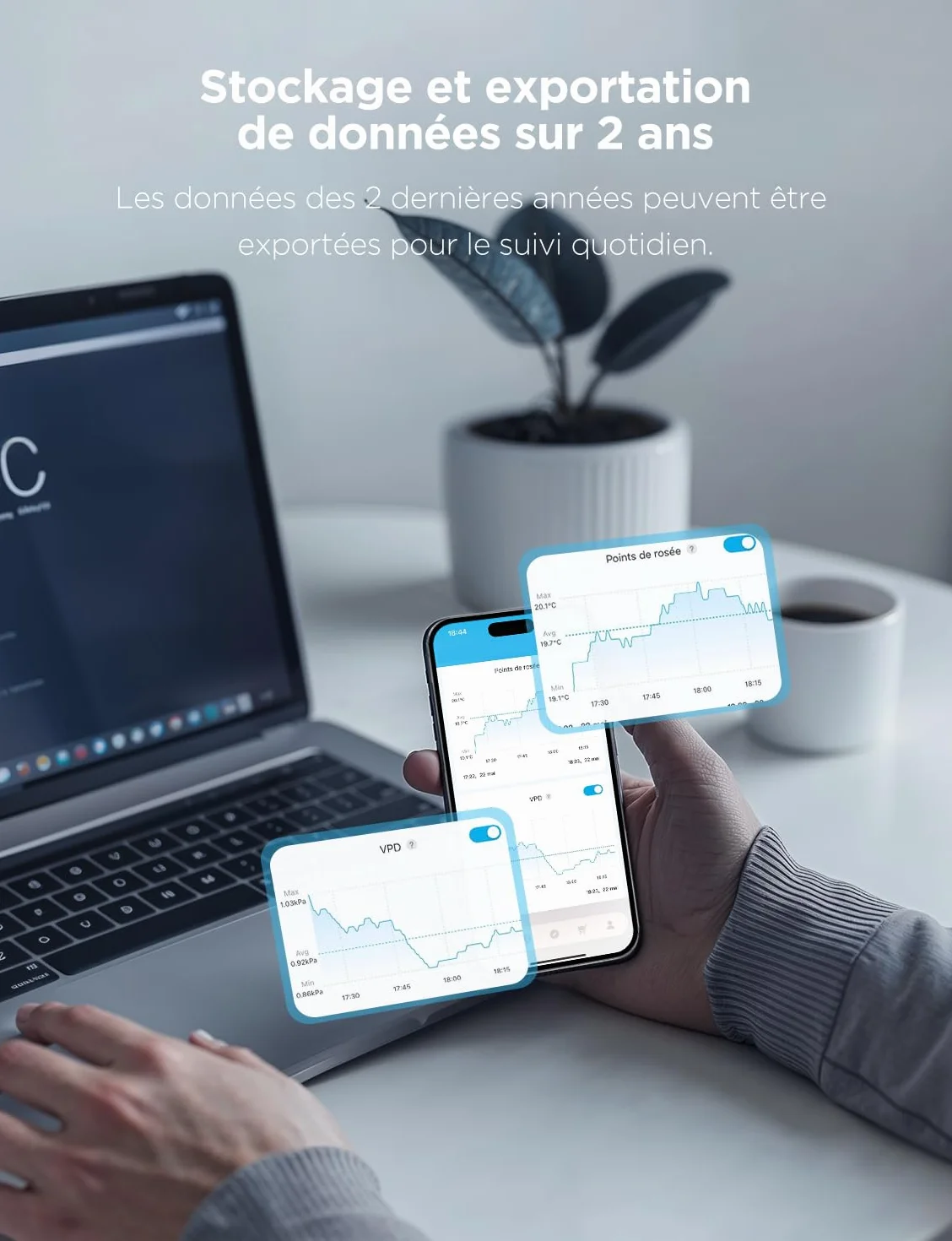 Govee Thermomètre Hygromètre Intérieur Bluetooth LCD Haute Précision Capteur Humidité Température
