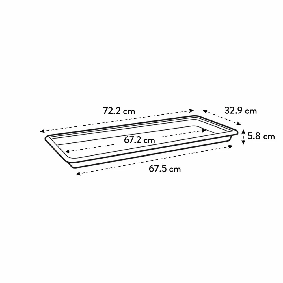 Elho Green Basics Jardin XXL Soucoupe 80 Ø 72.2 x H 5.7 cm Living Noir