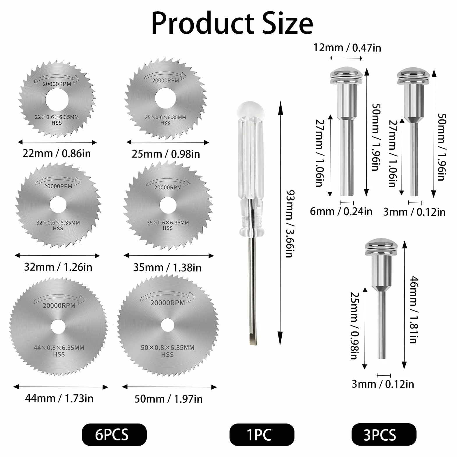 10pcs Mini Disques de Scie Circulaire pour Dremel, 3pcs Clous + Tournevis, HSS, Accessoires Bois Métal Coupe Perceuse Multifonction Scie à Onglet Rechange Électrique Verre et Béton